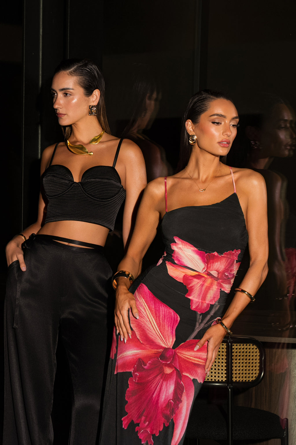 Black Floral Fleur De Lune Maxi Dress