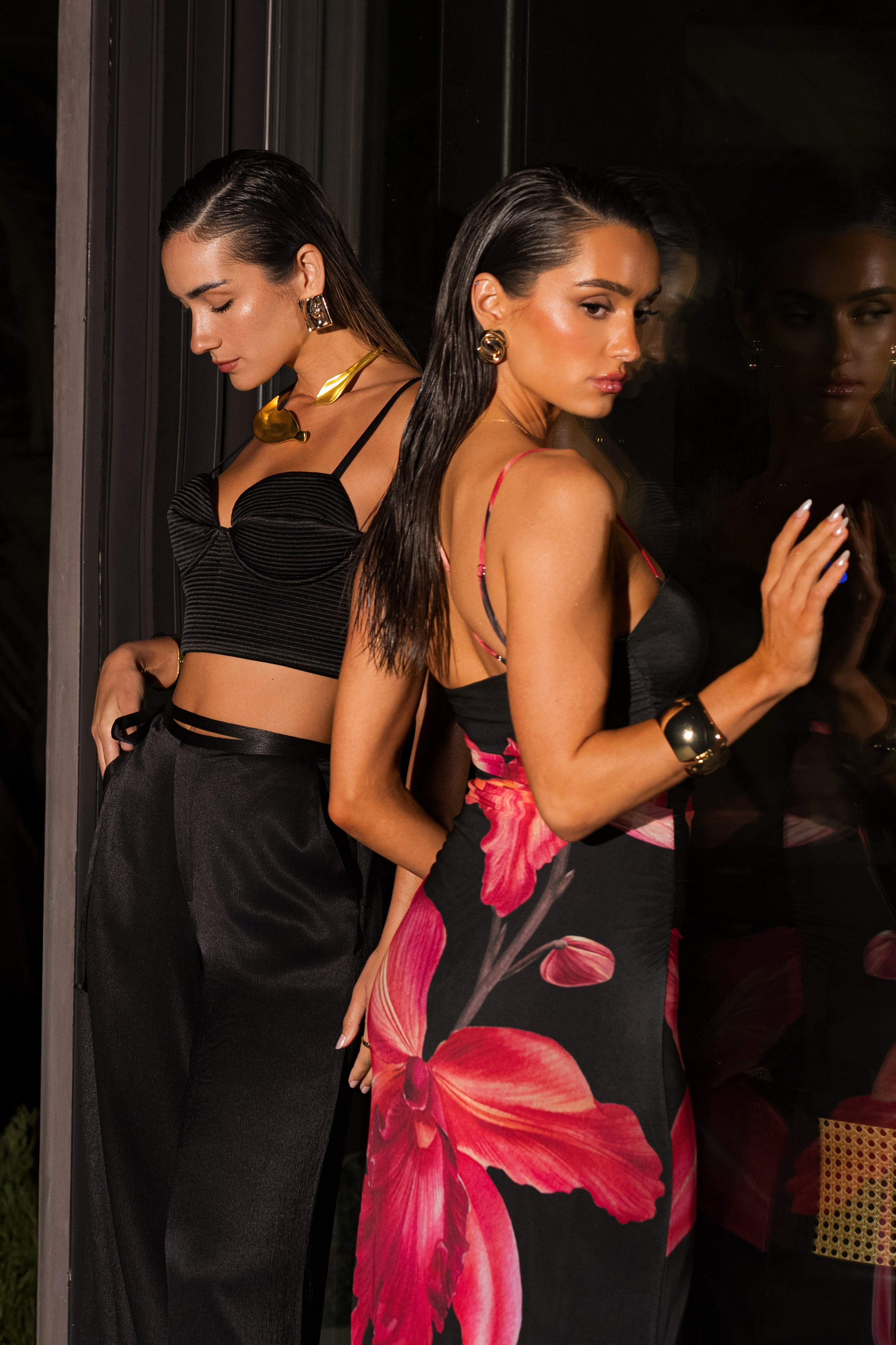 Black Floral Fleur De Lune Maxi Dress