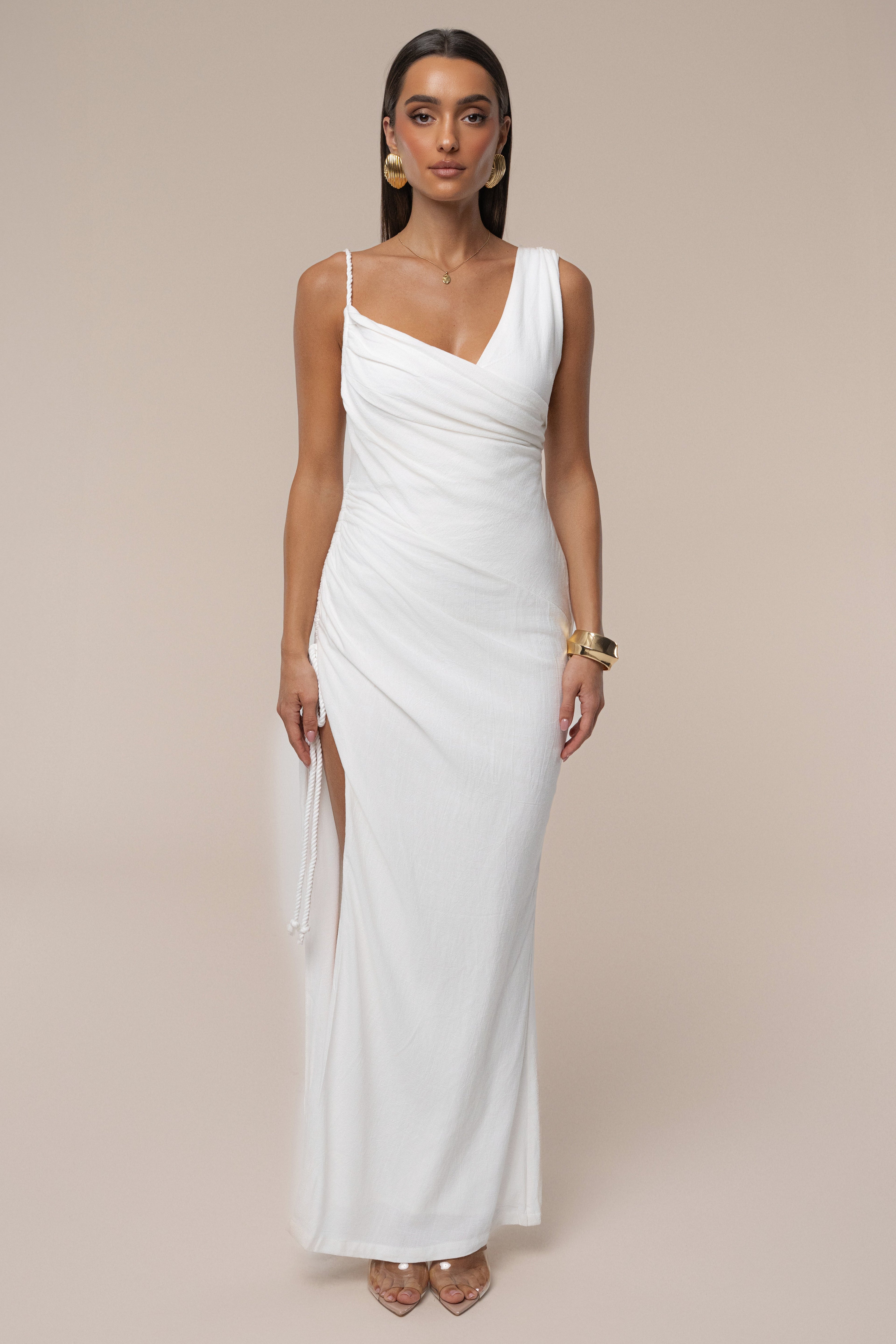 Ivory Dreaming Of Summer Linen Dress