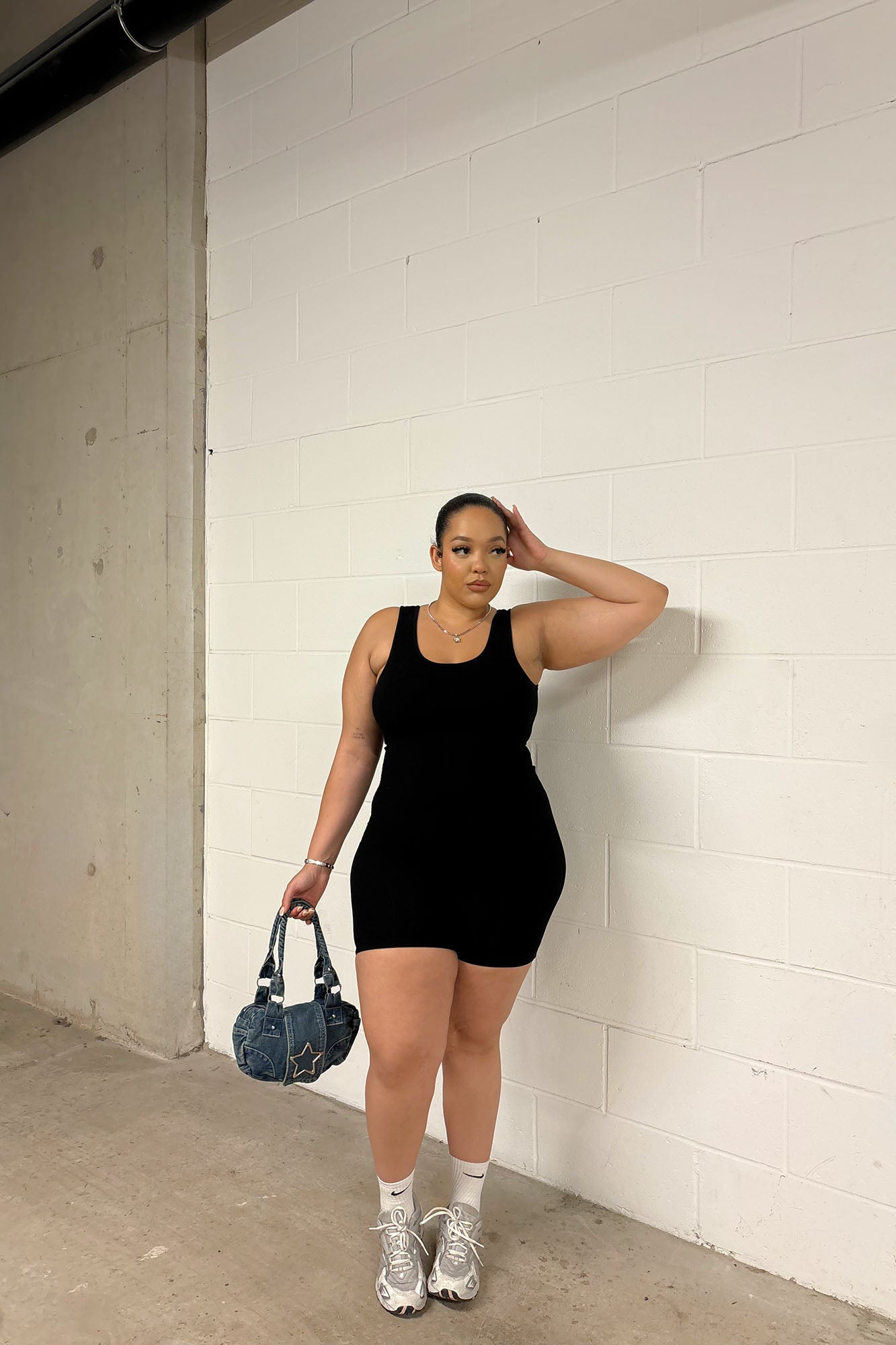Naveah Scoop Neck Snatched Romper - Black