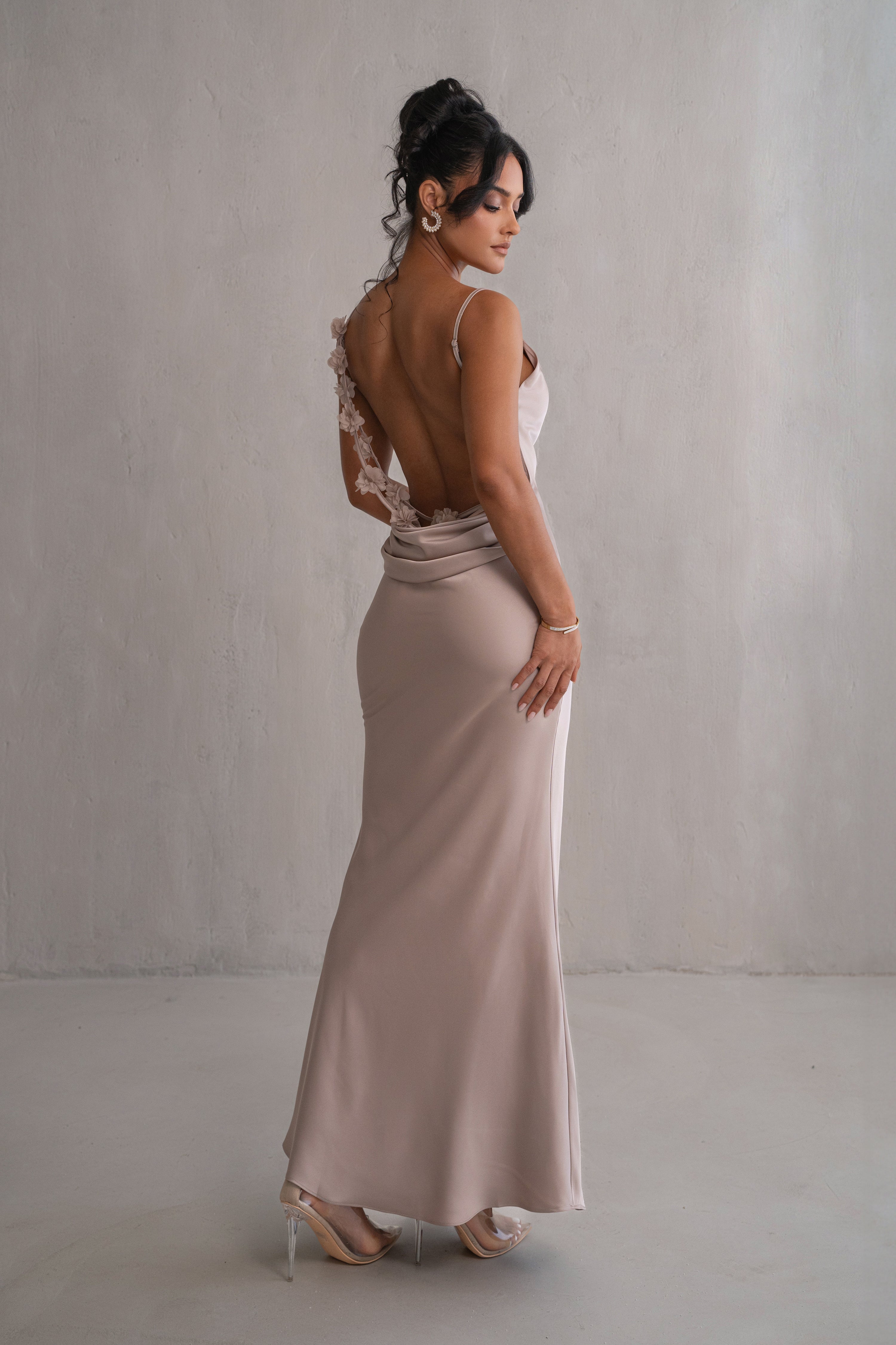 Bronze Down The Aisle Satin Gown