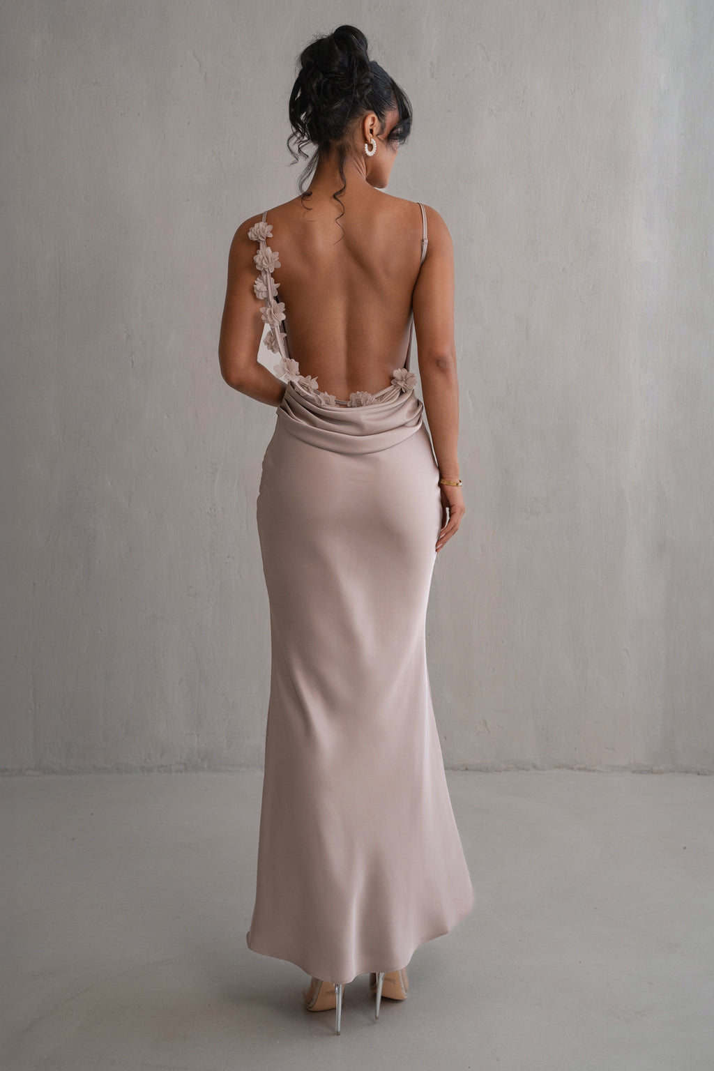 Bronze Down The Aisle Satin Gown