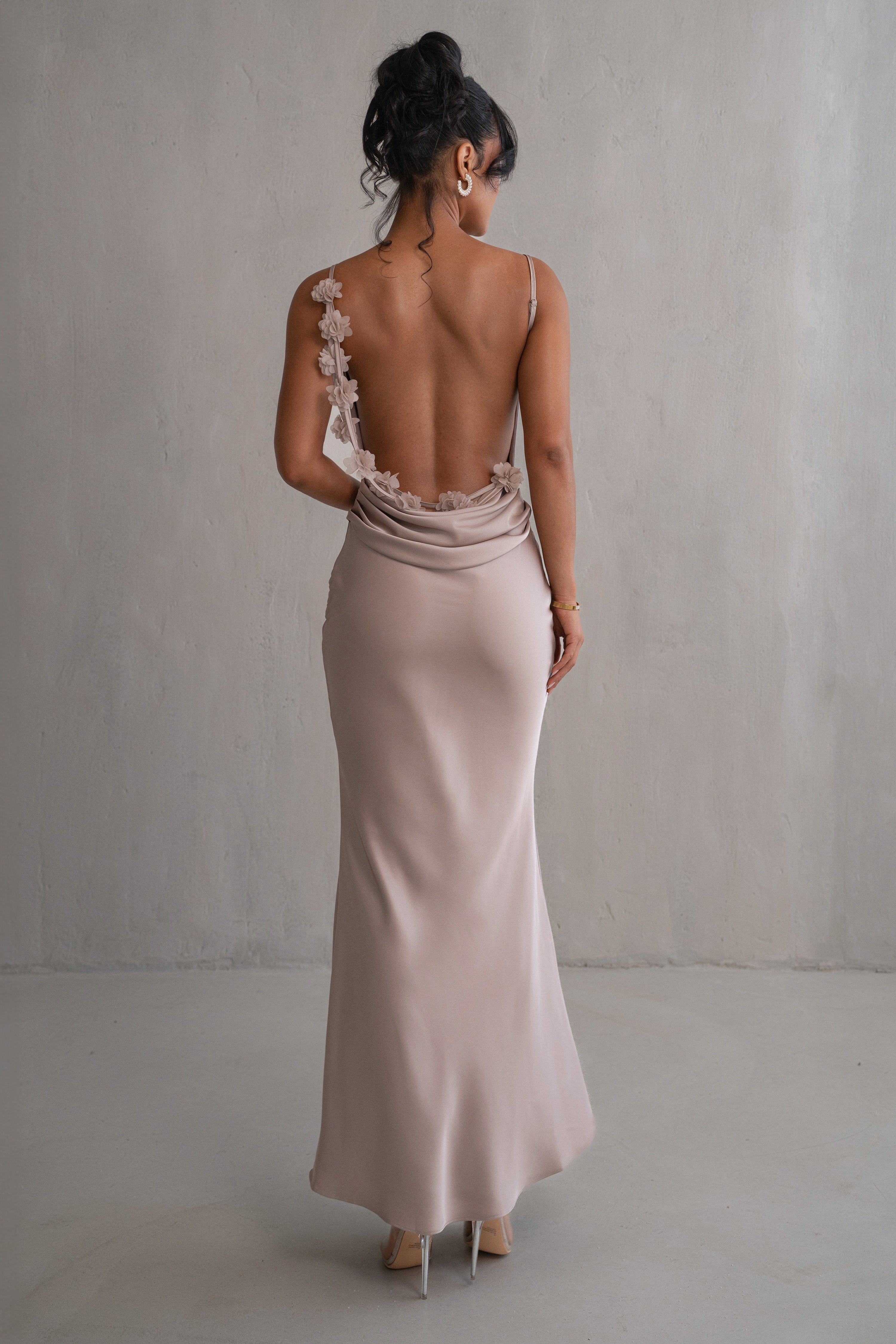 Bronze Down The Aisle Satin Gown