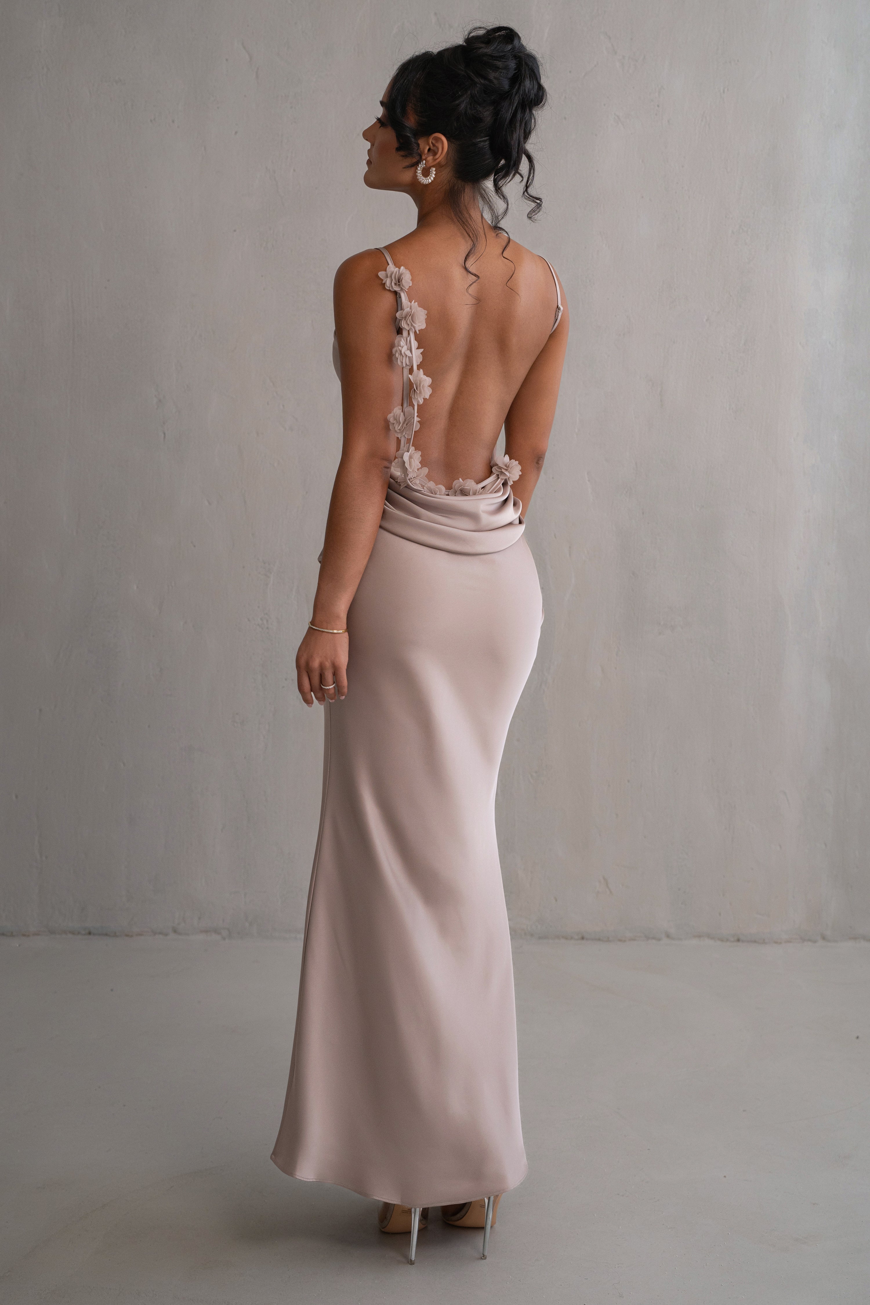 Bronze Down The Aisle Satin Gown