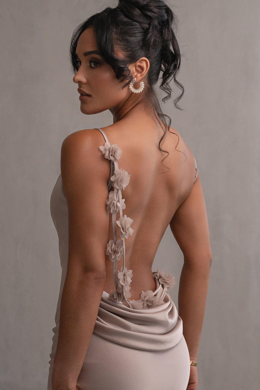 Bronze Down The Aisle Satin Gown