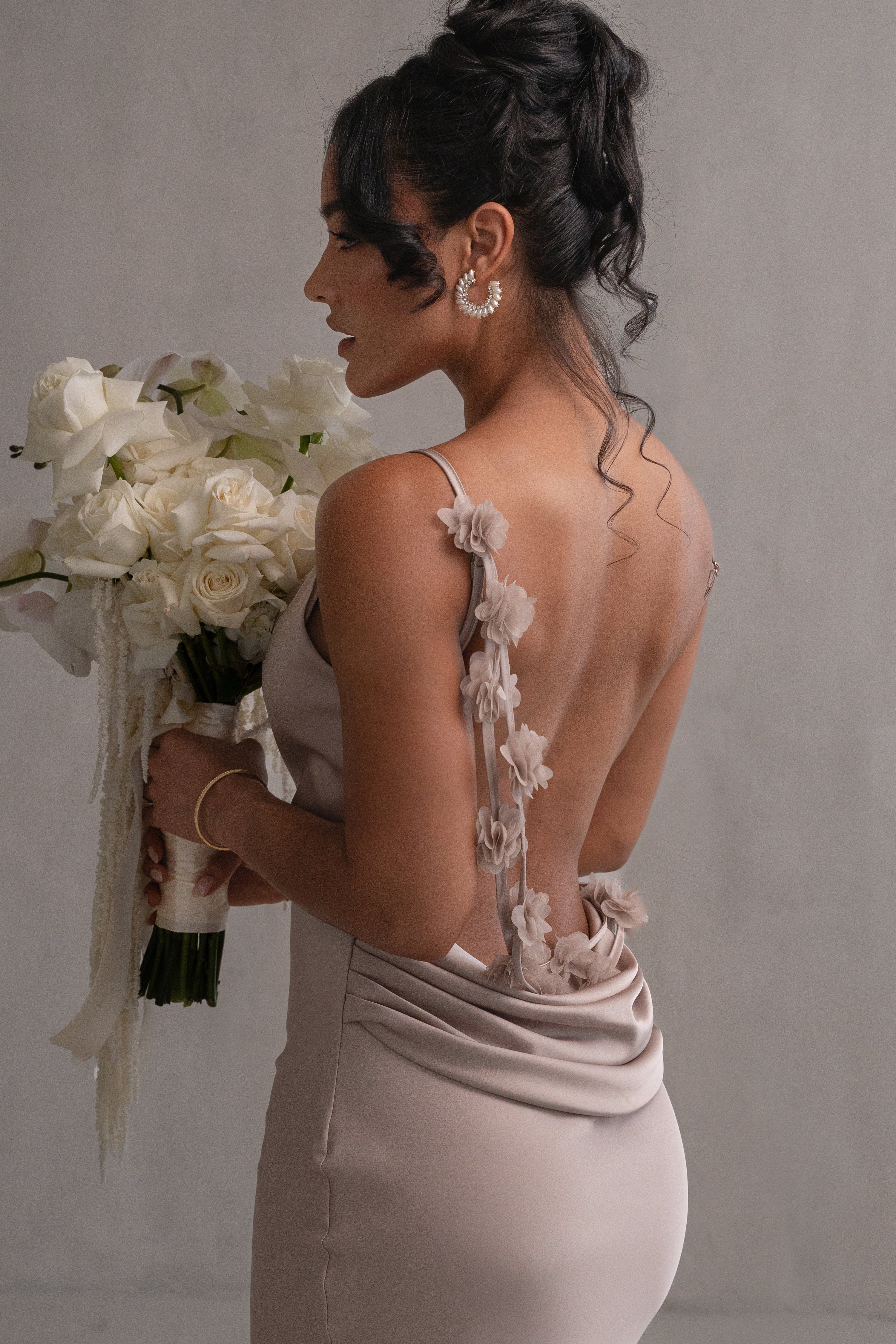 Bronze Down The Aisle Satin Gown