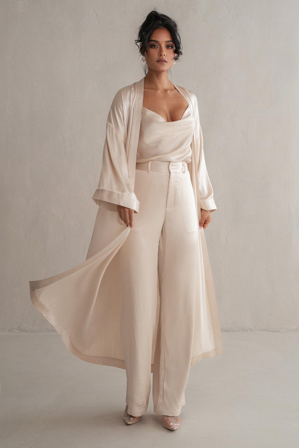 Champagne Forever And Always Satin Robe