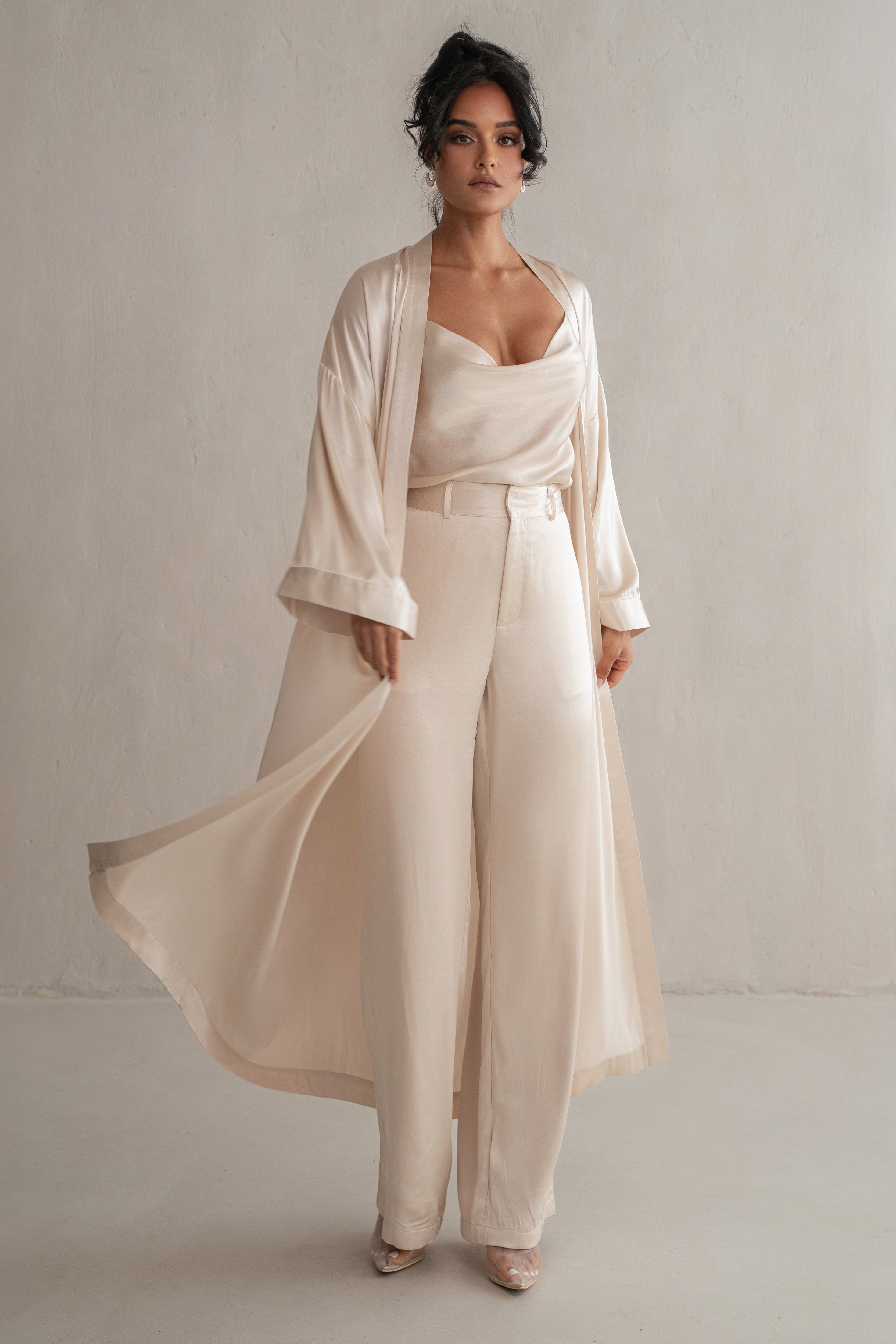 Champagne Forever And Always Satin Robe