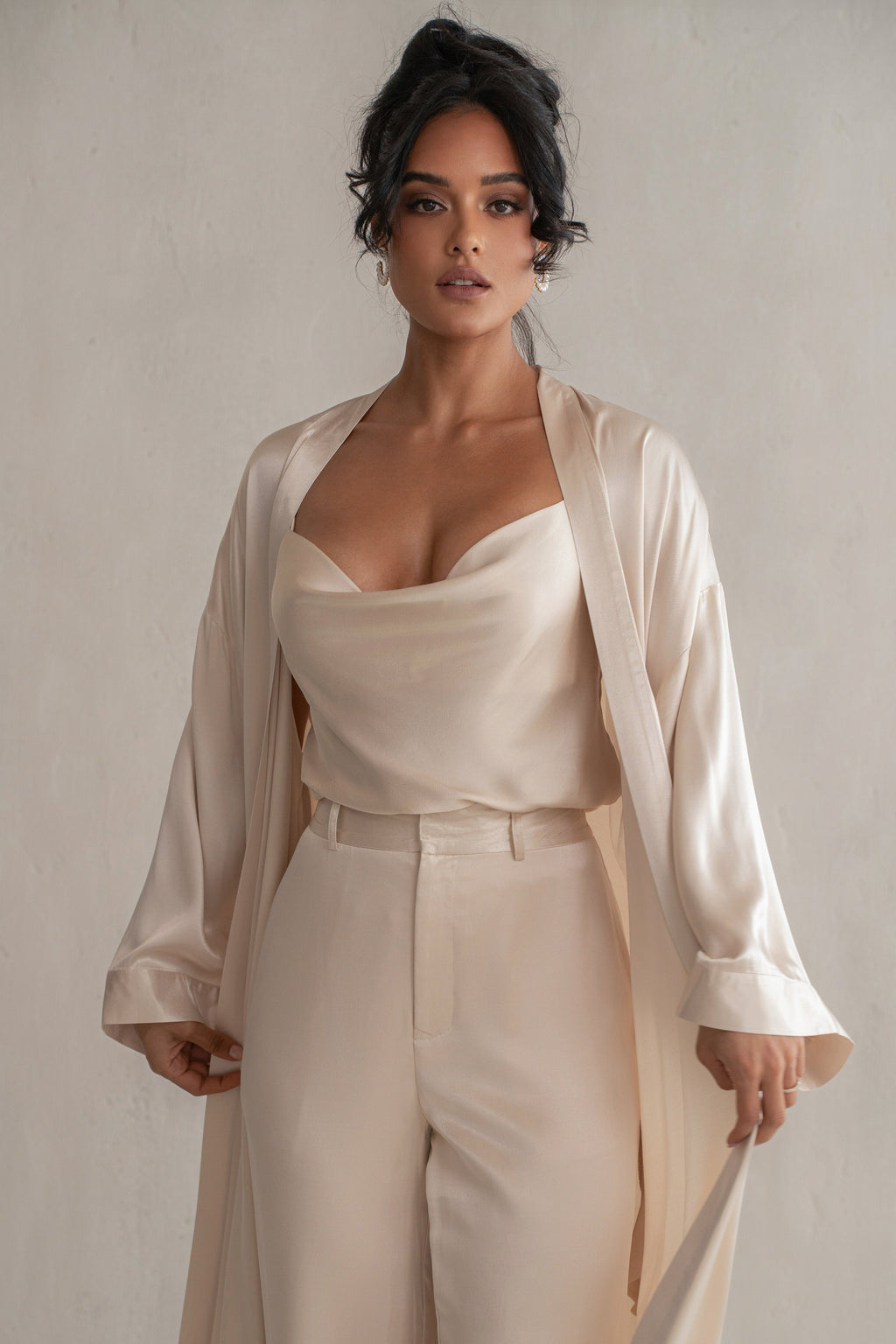 Champagne Forever And Always Satin Robe