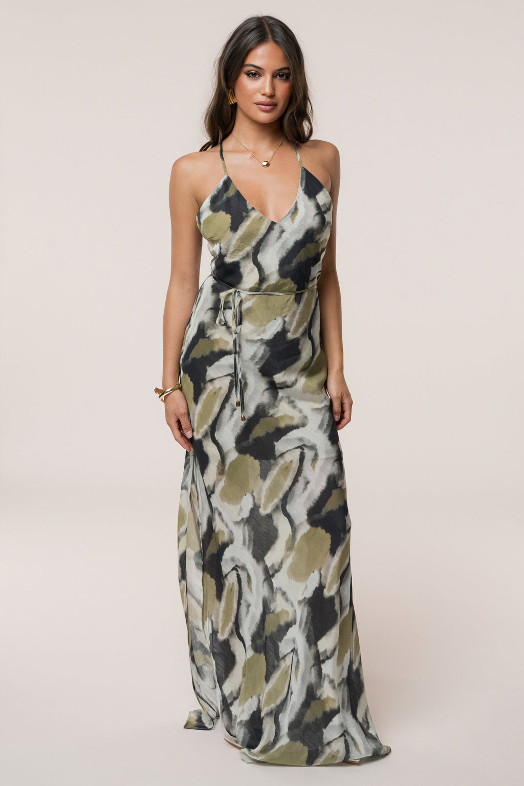 Grey Abstract  Summer Reset Print Dress