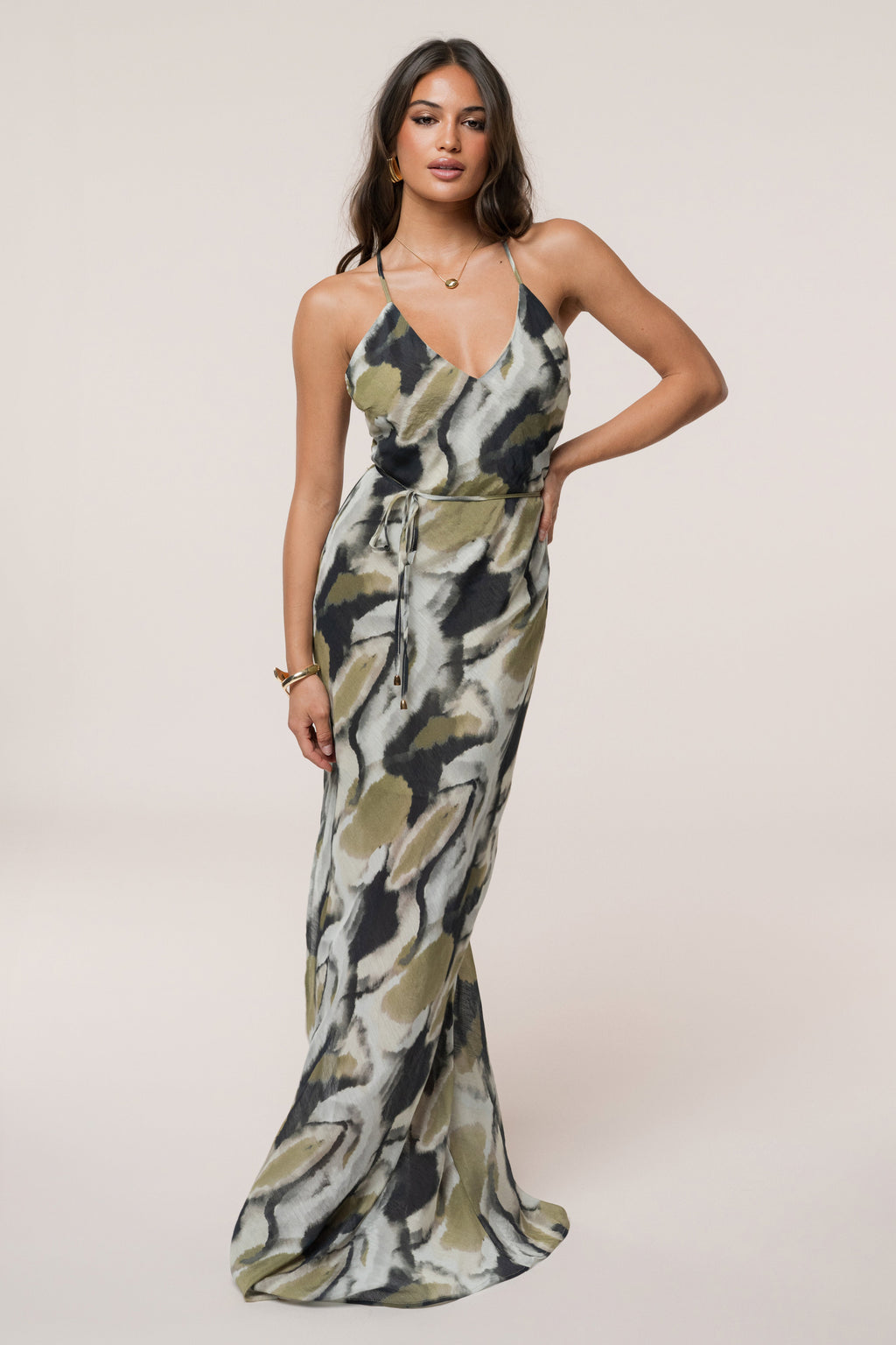 Grey Abstract  Summer Reset Print Dress