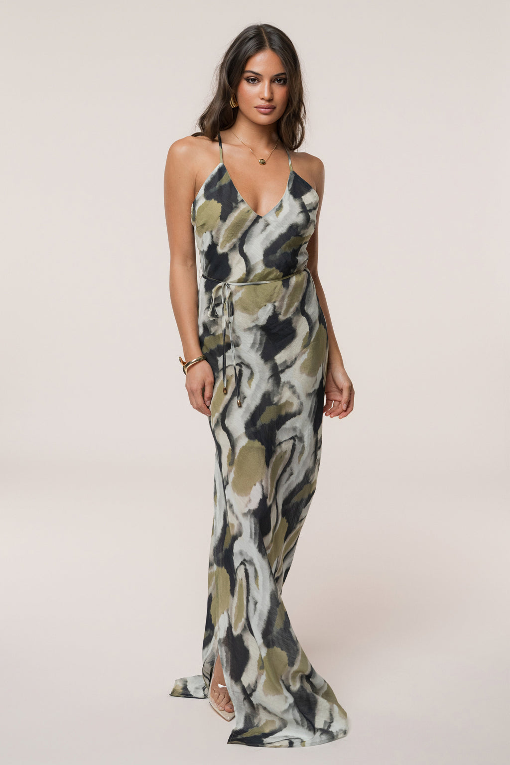 Grey Abstract  Summer Reset Print Dress