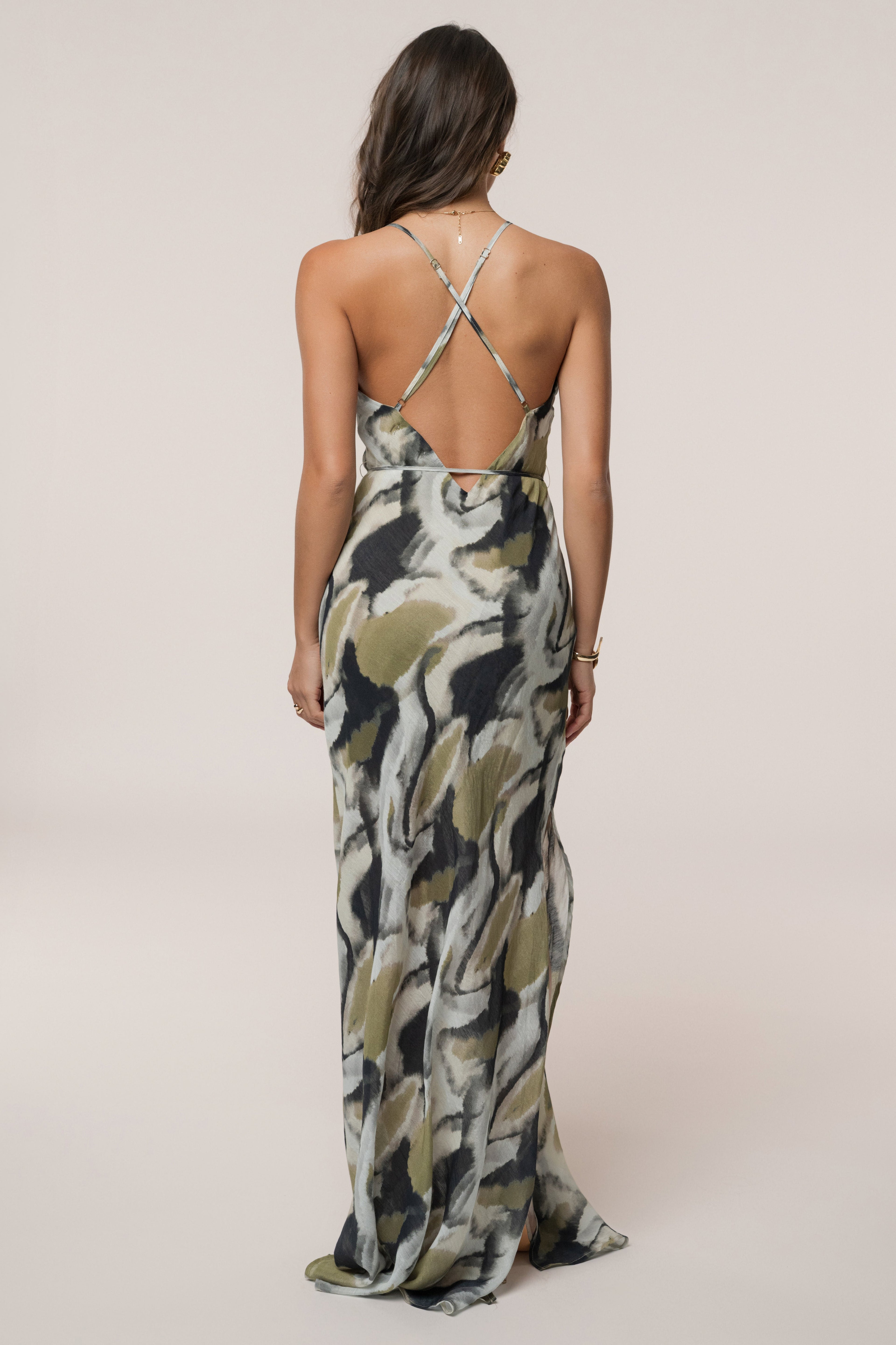 Grey Abstract  Summer Reset Print Dress