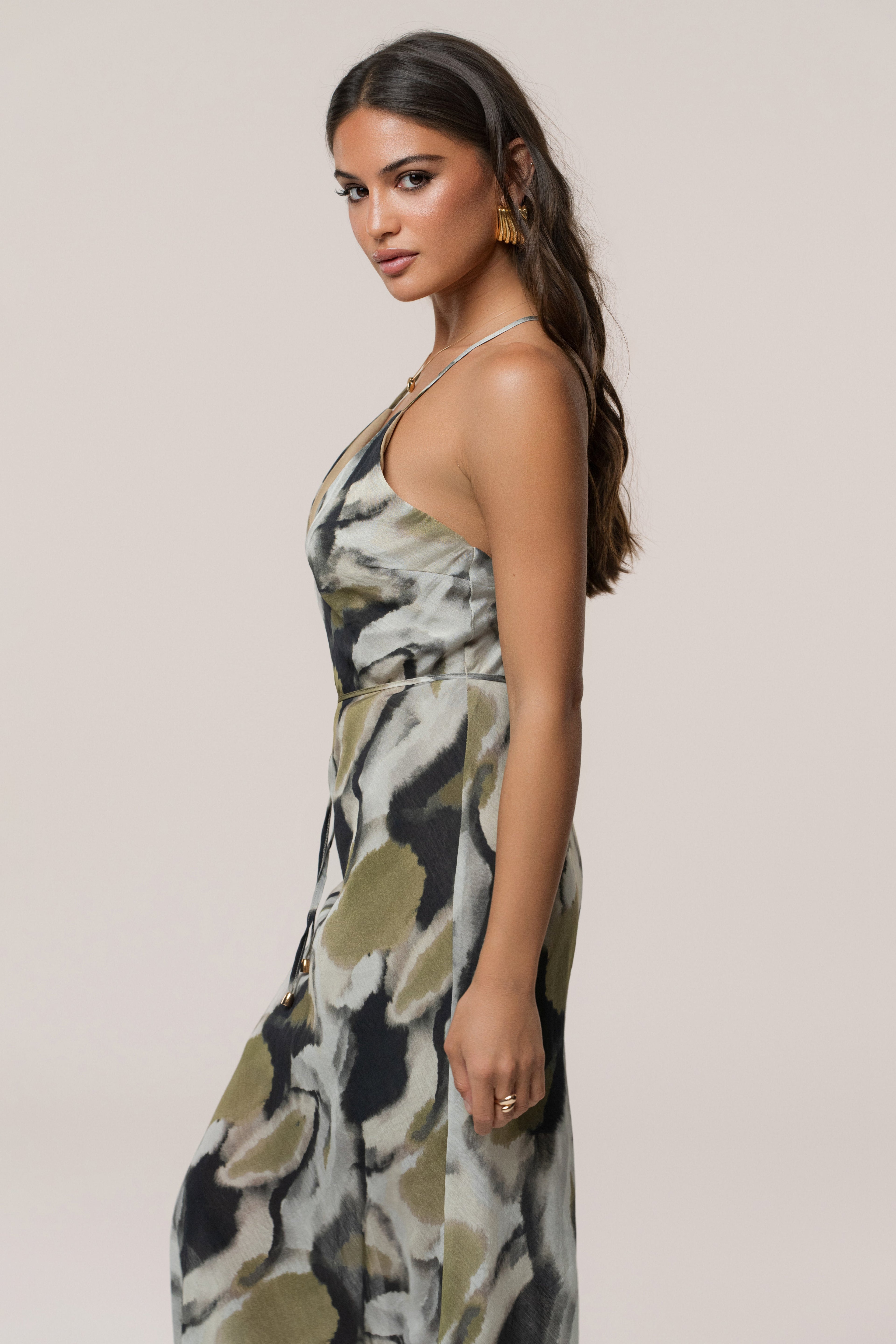 Grey Abstract  Summer Reset Print Dress