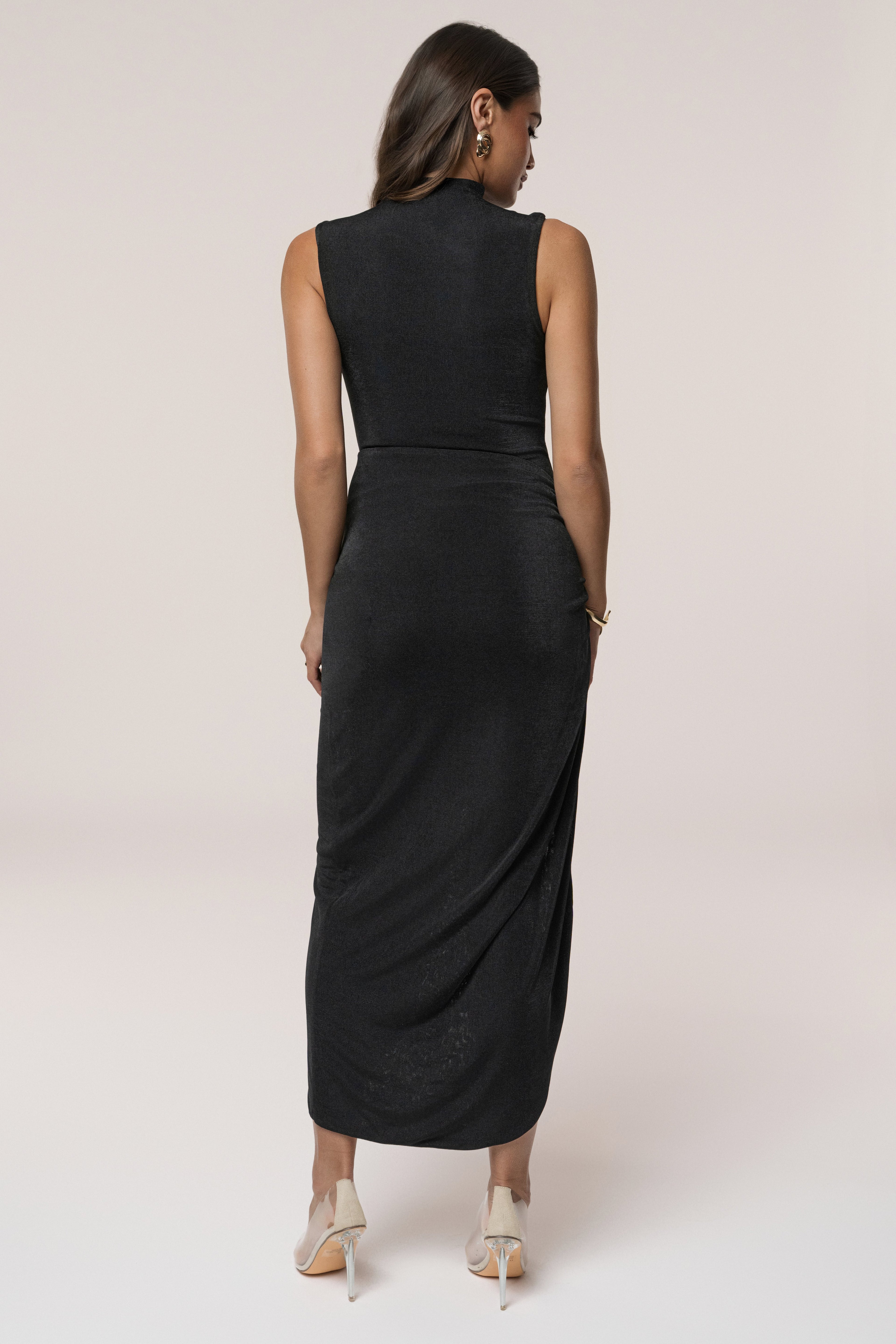 Black Aubree Midi Dress