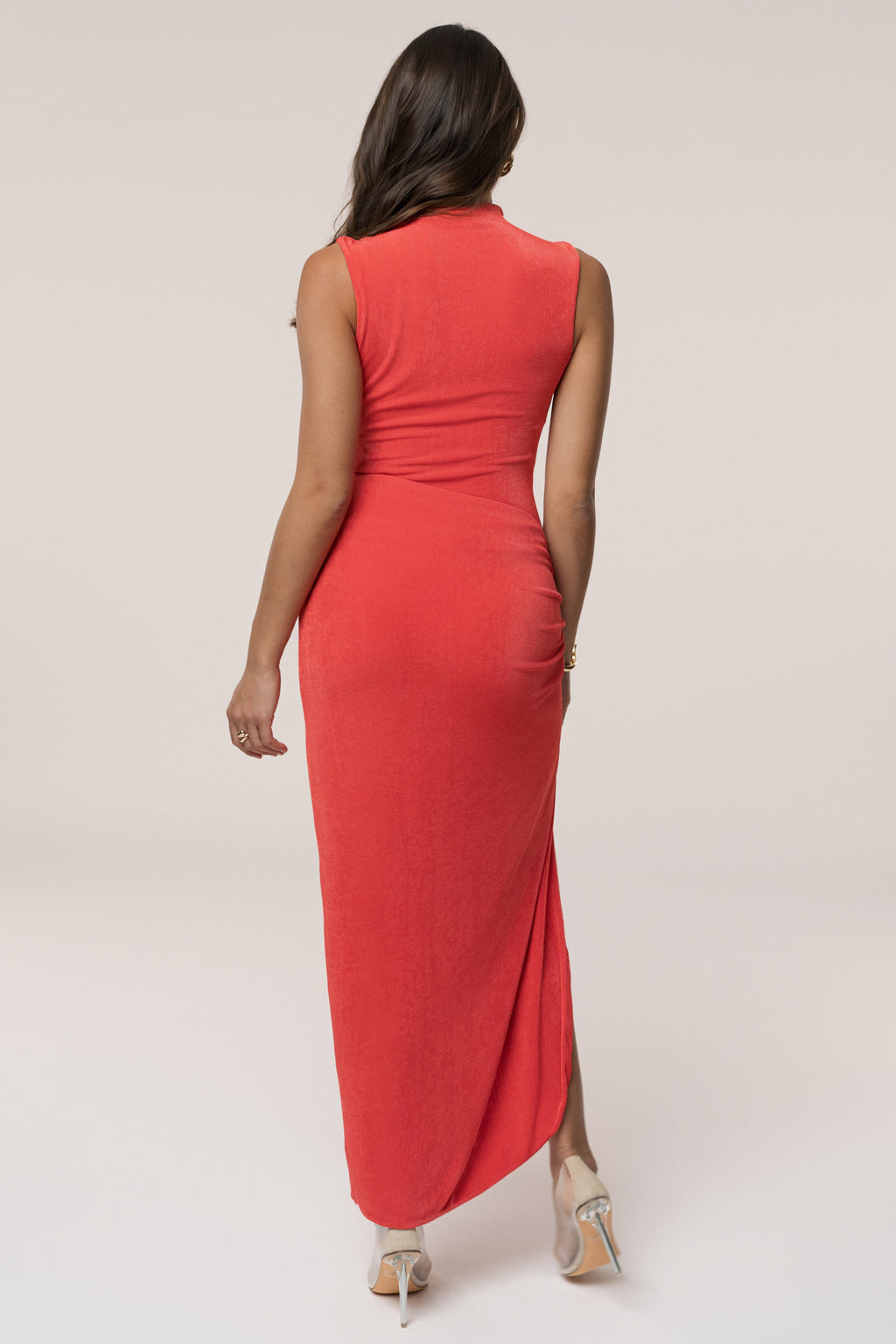 Orange Aubree Midi Dress