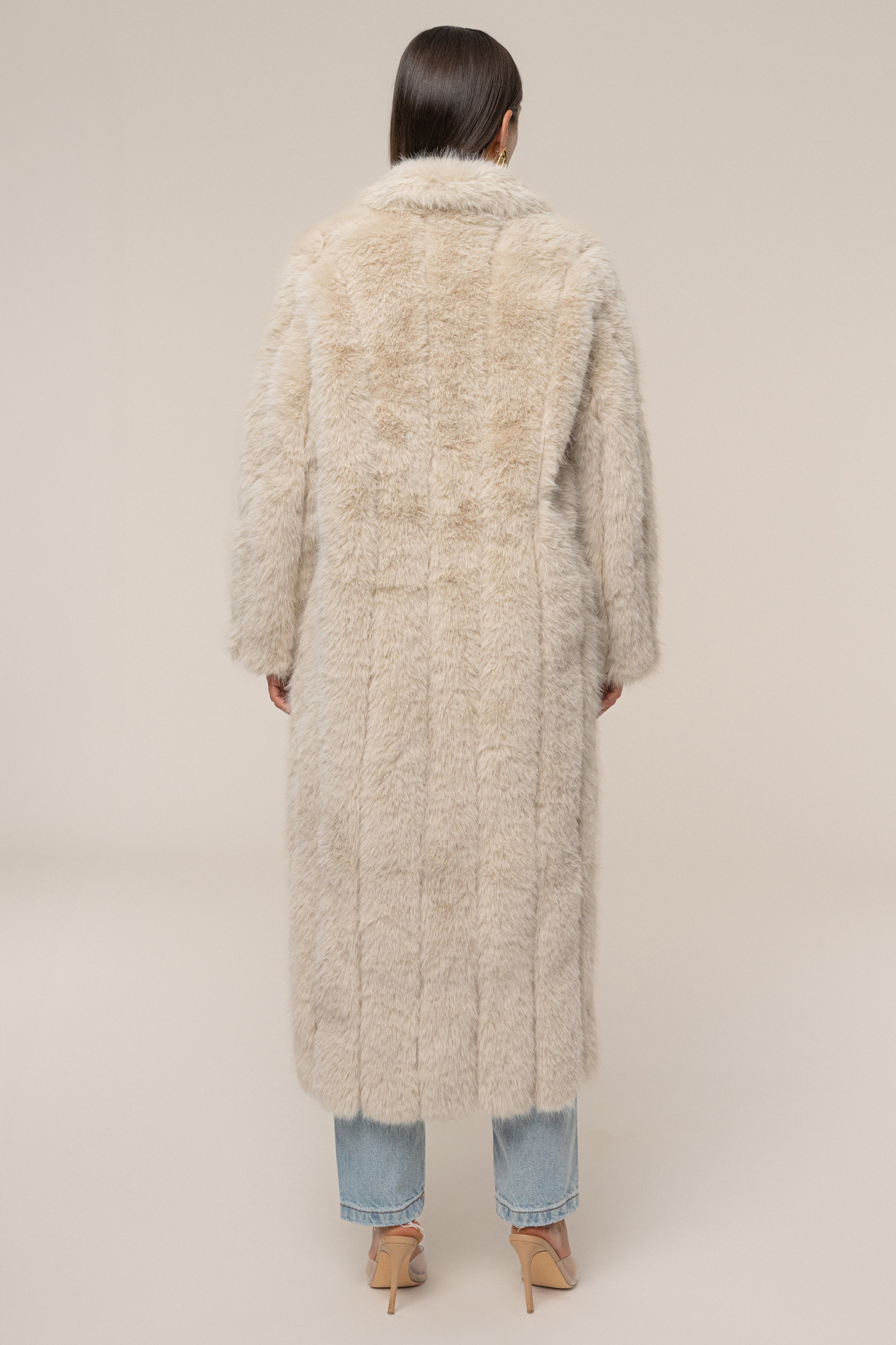 Beige Manhattan Faux Fur Coat