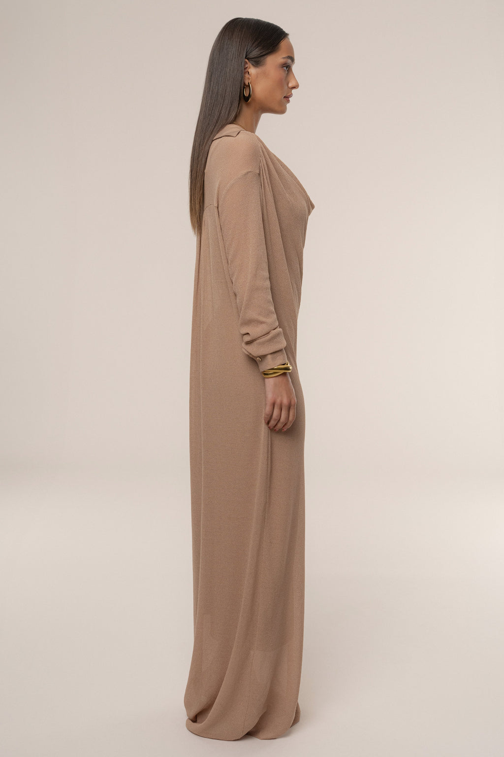 Tan Savanna Cowl Maxi Dress