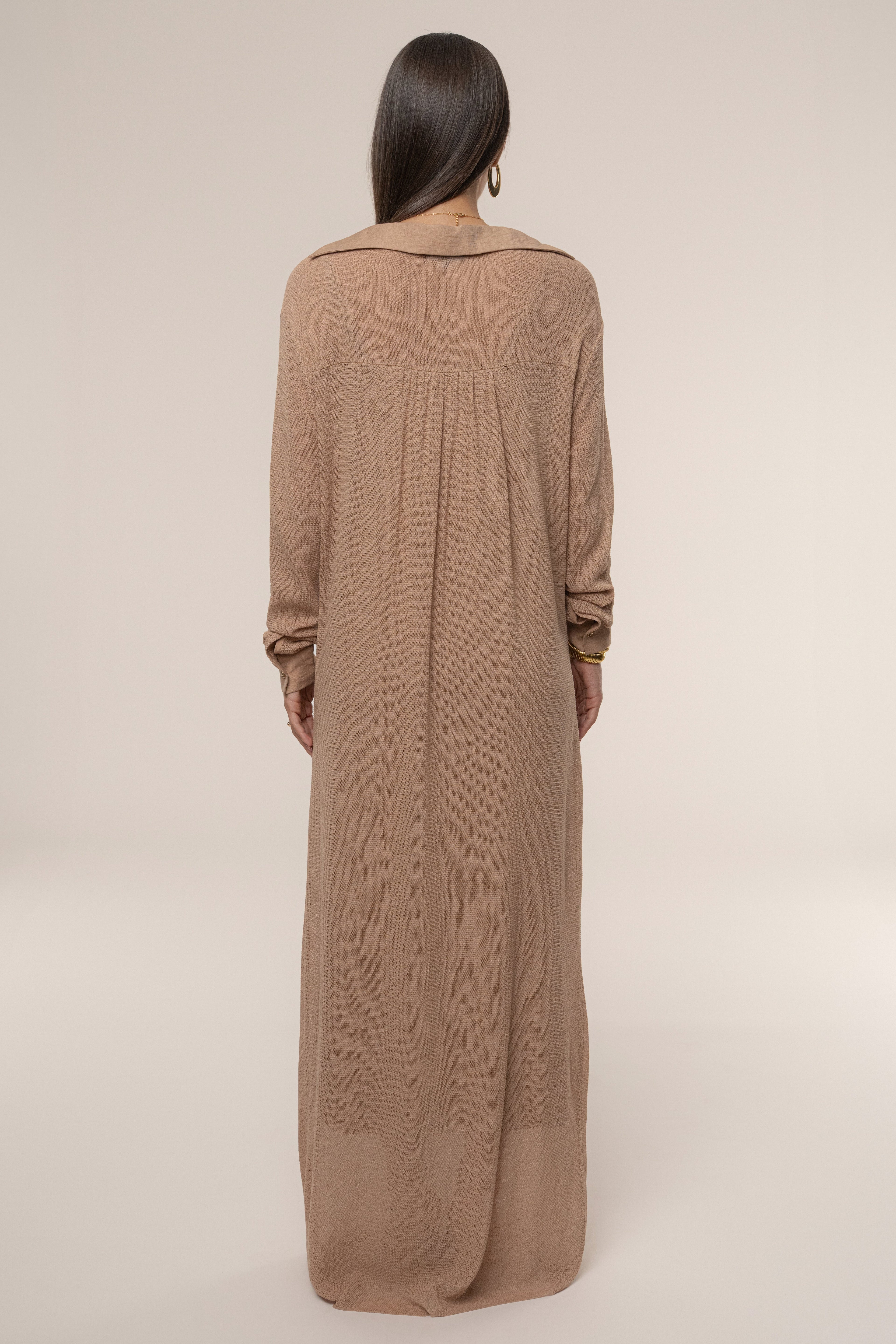 Tan Savanna Cowl Maxi Dress