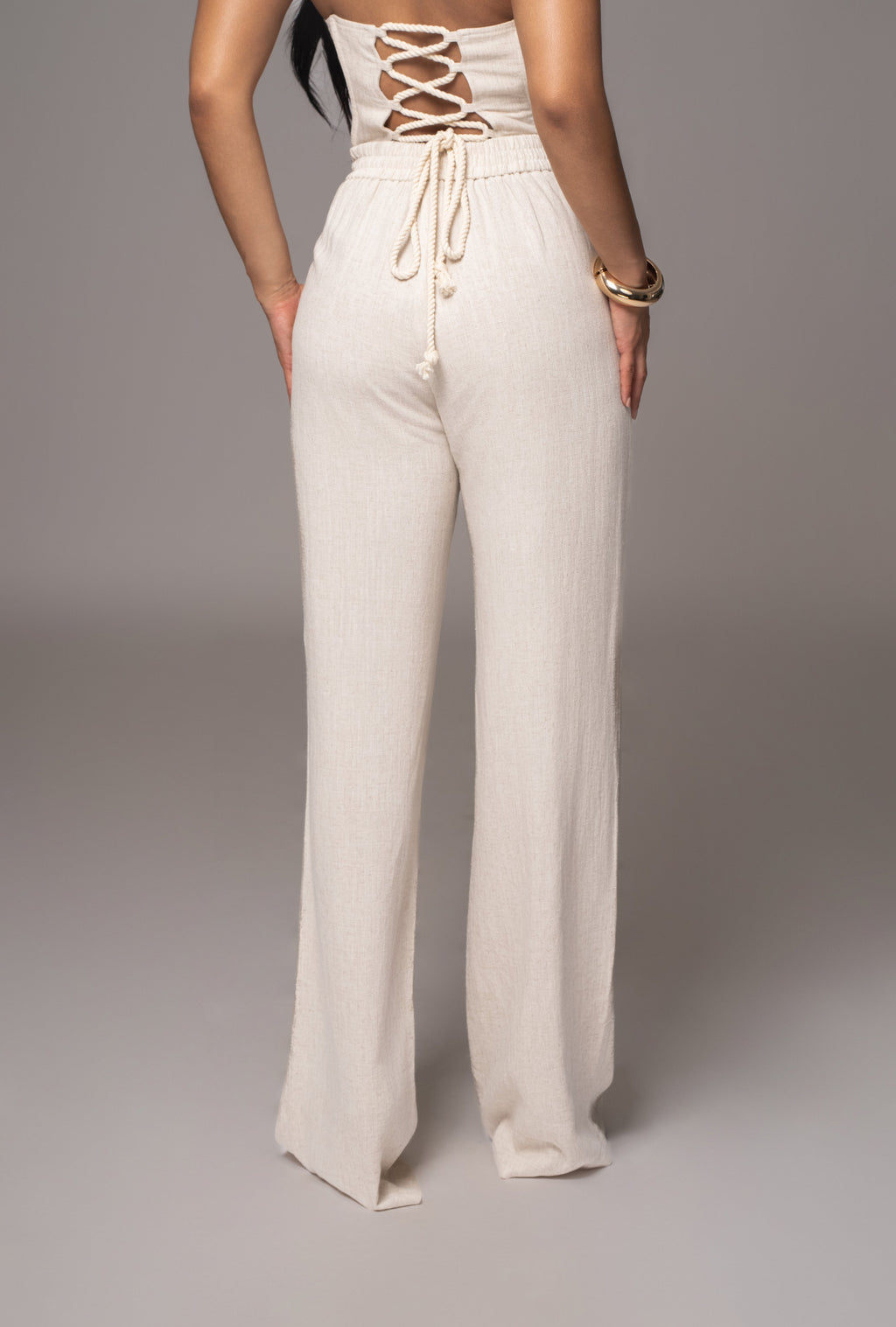 Beige Thea Linen Pants
