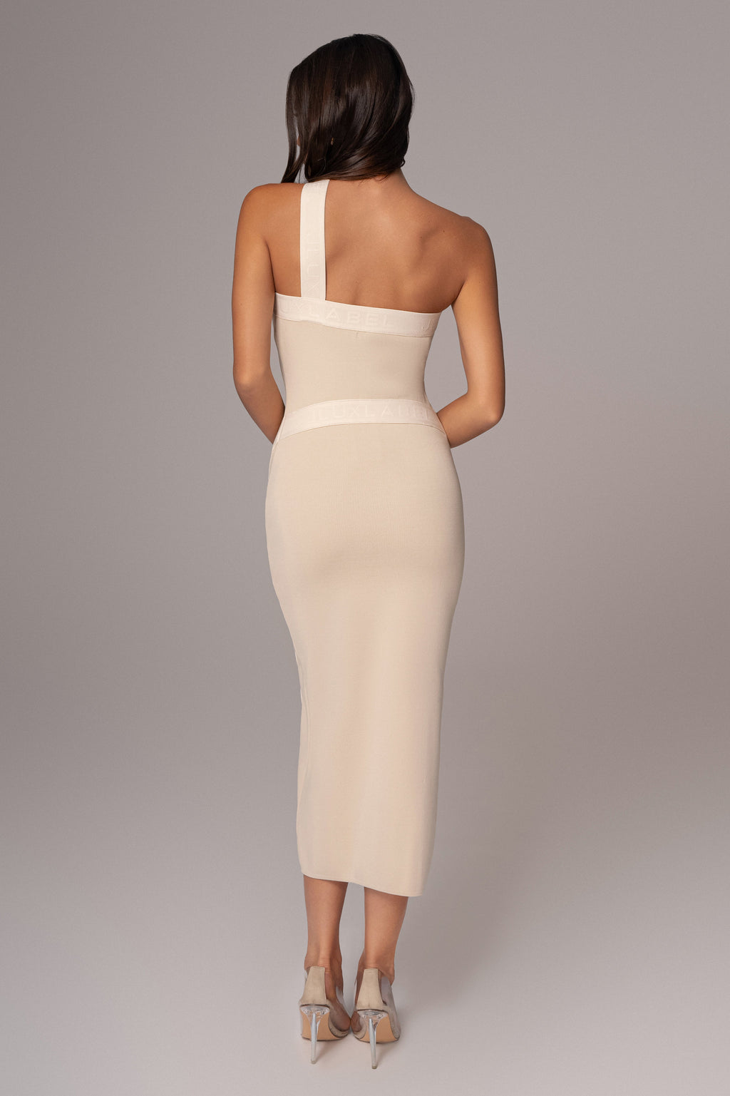 Ivory Ivone Asymmetrical Midi Dress