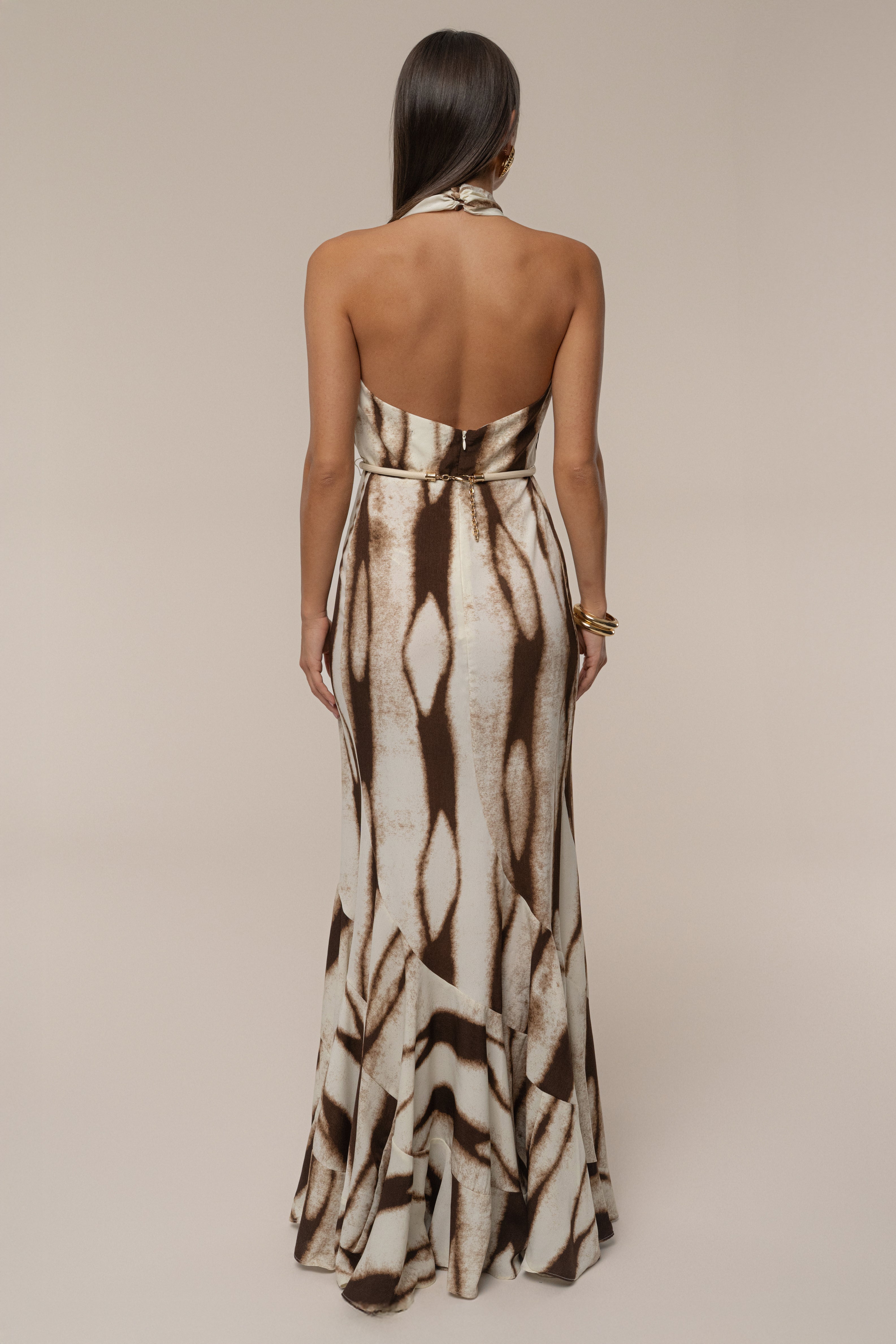 Ivory Desert Glow Flared Maxi Dress