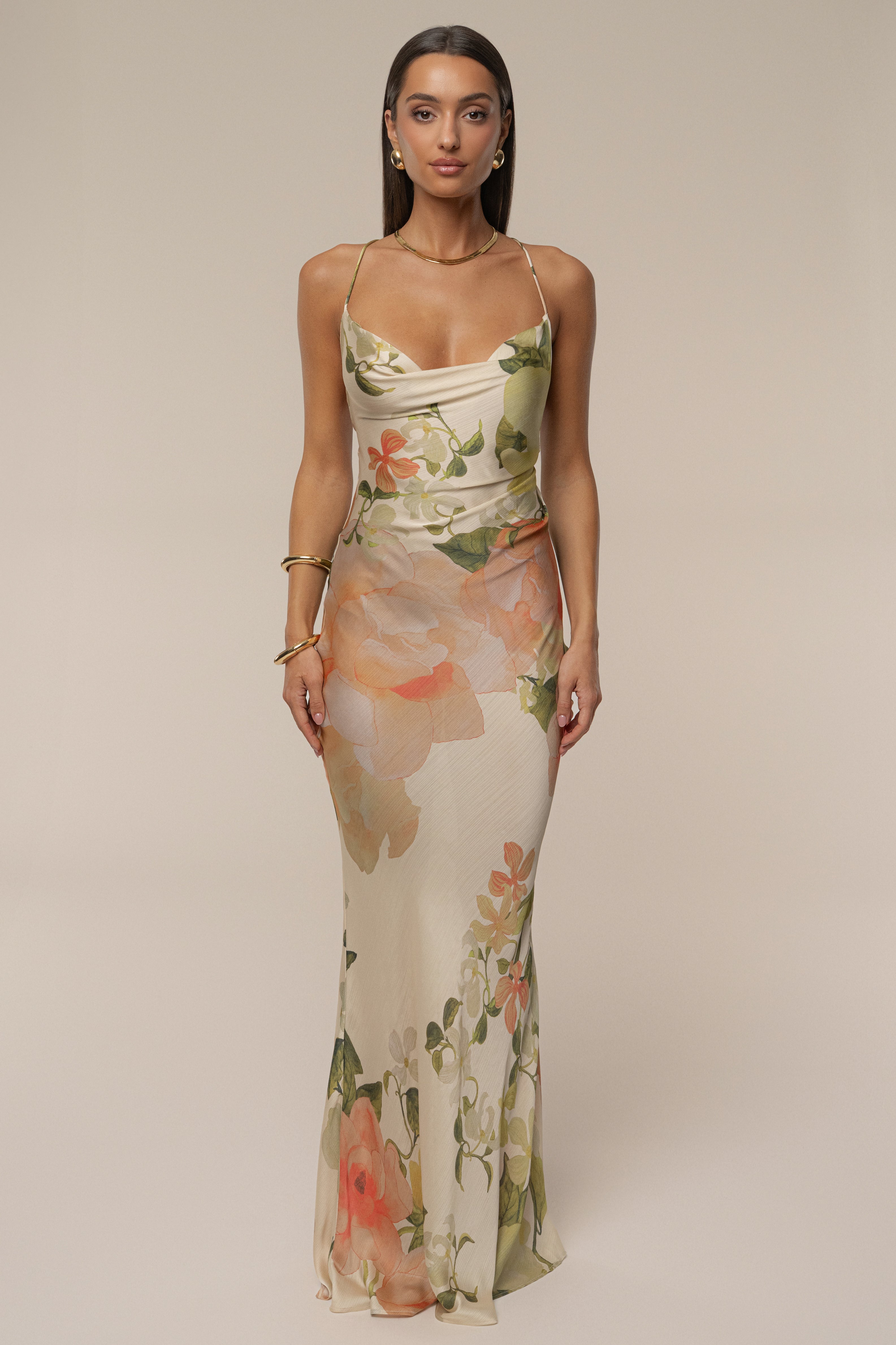 Ivory Summer Bloom Maxi Dress
