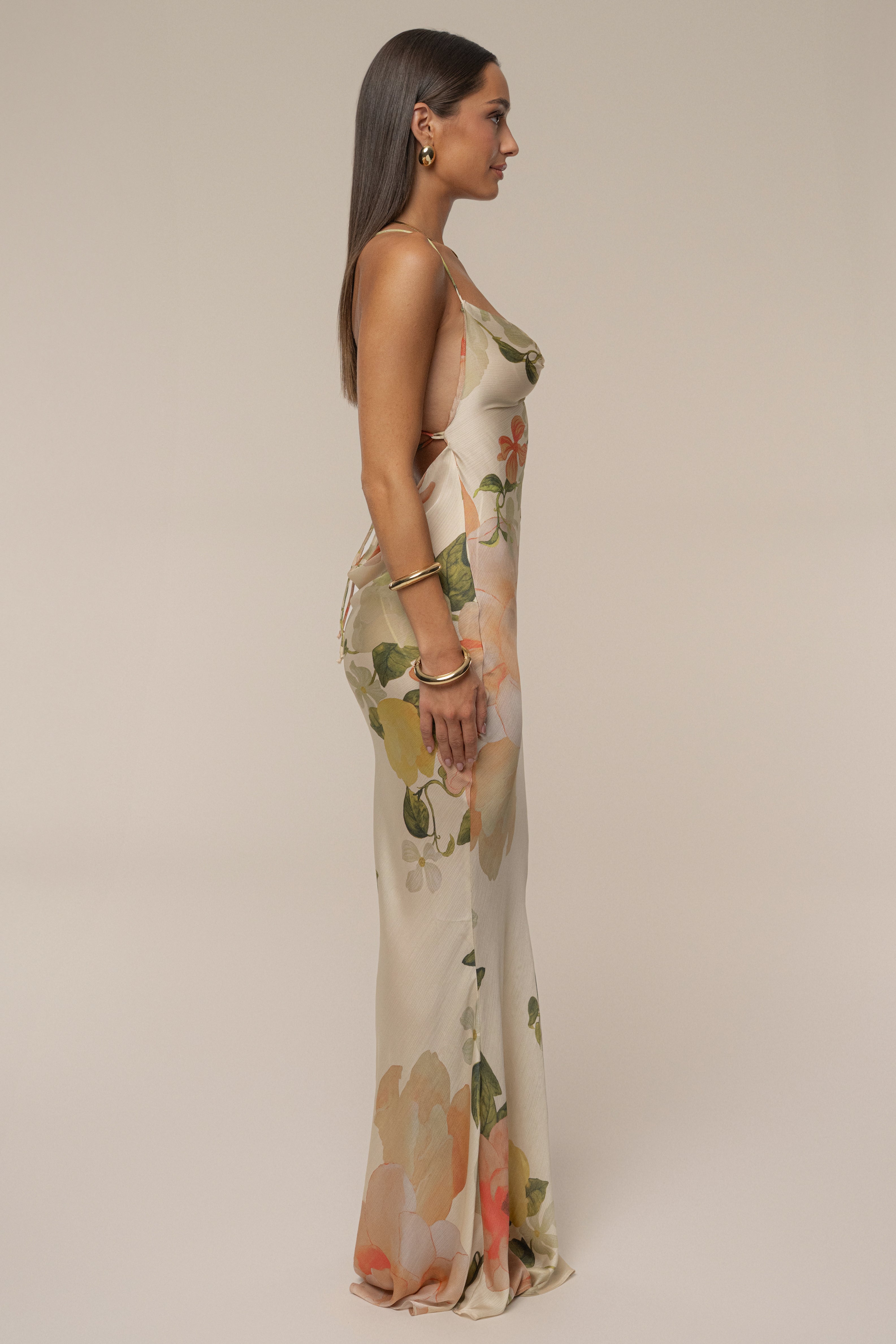 Ivory Summer Bloom Maxi Dress