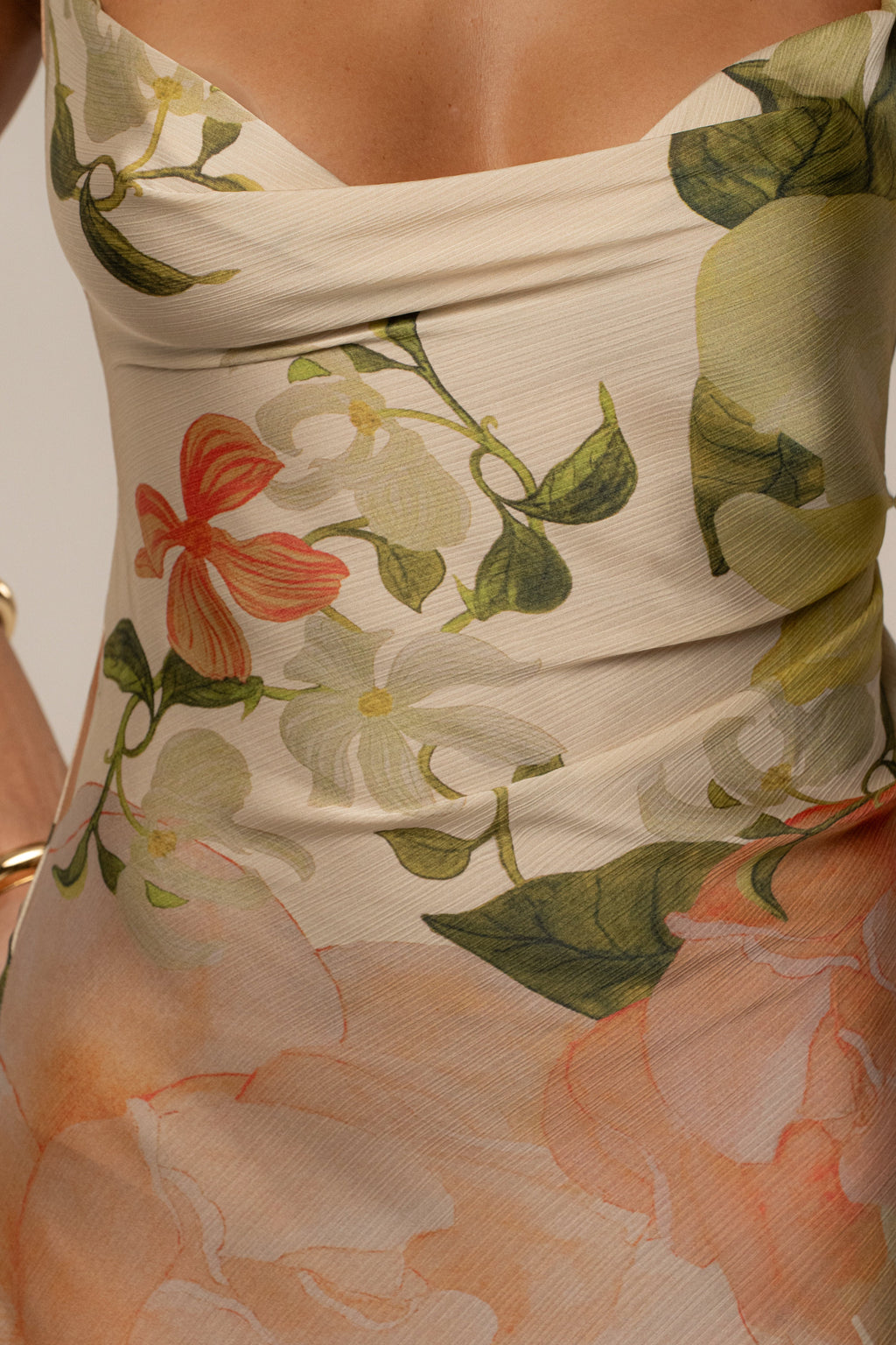 Ivory Summer Bloom Maxi Dress