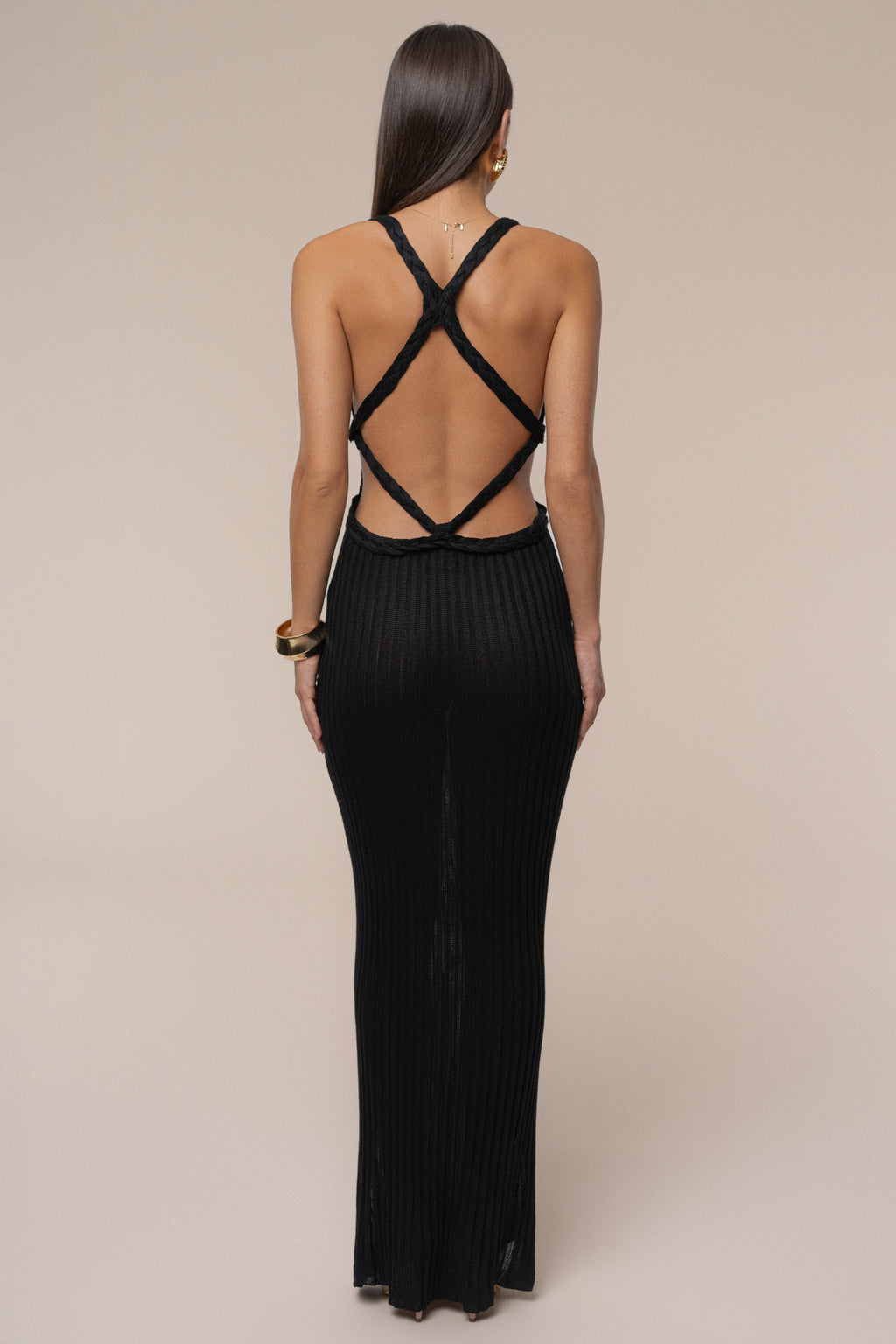 Black Drift And Dream Braided Maxi Dress
