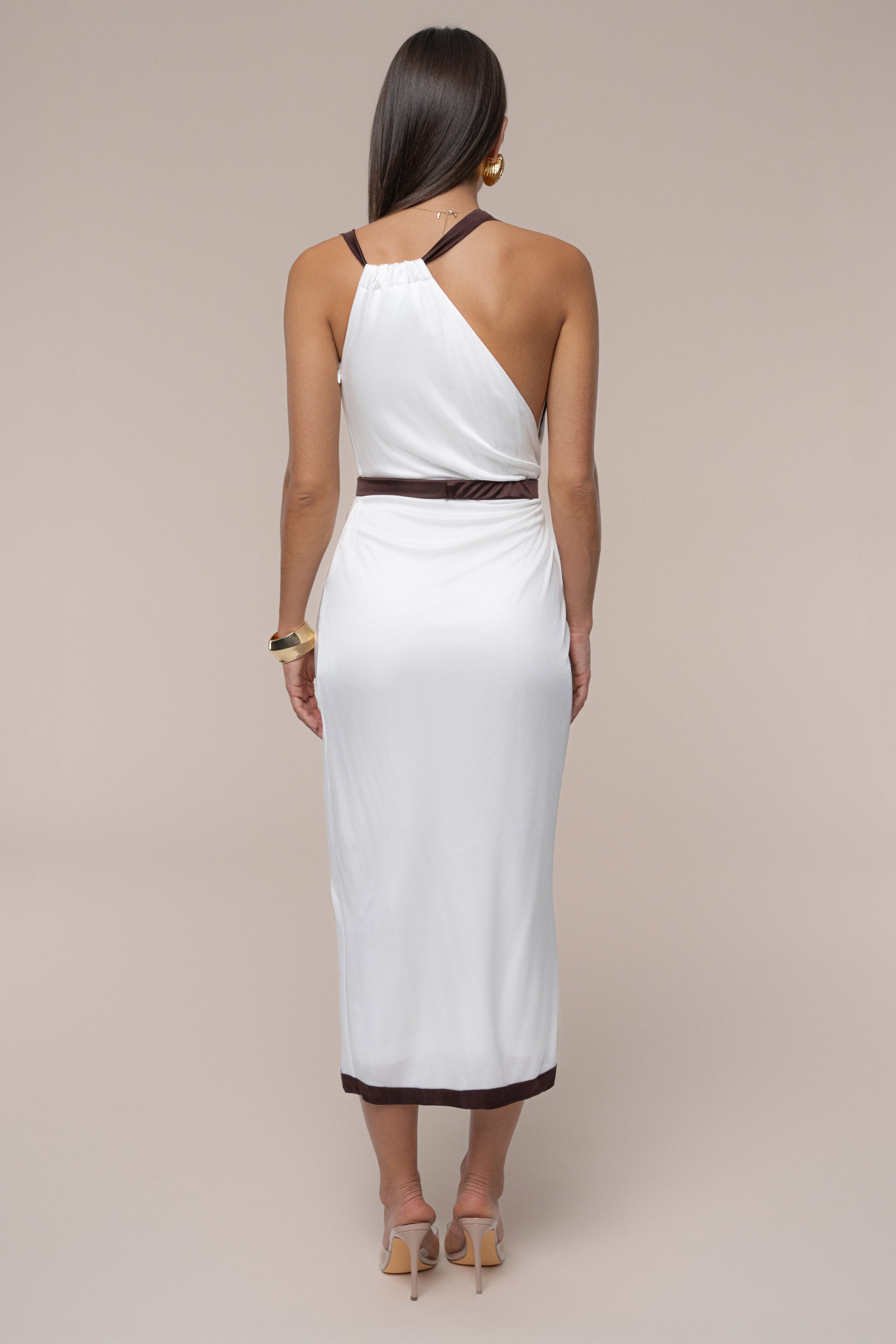 Ivory Anniversary Belted Wrap Dress
