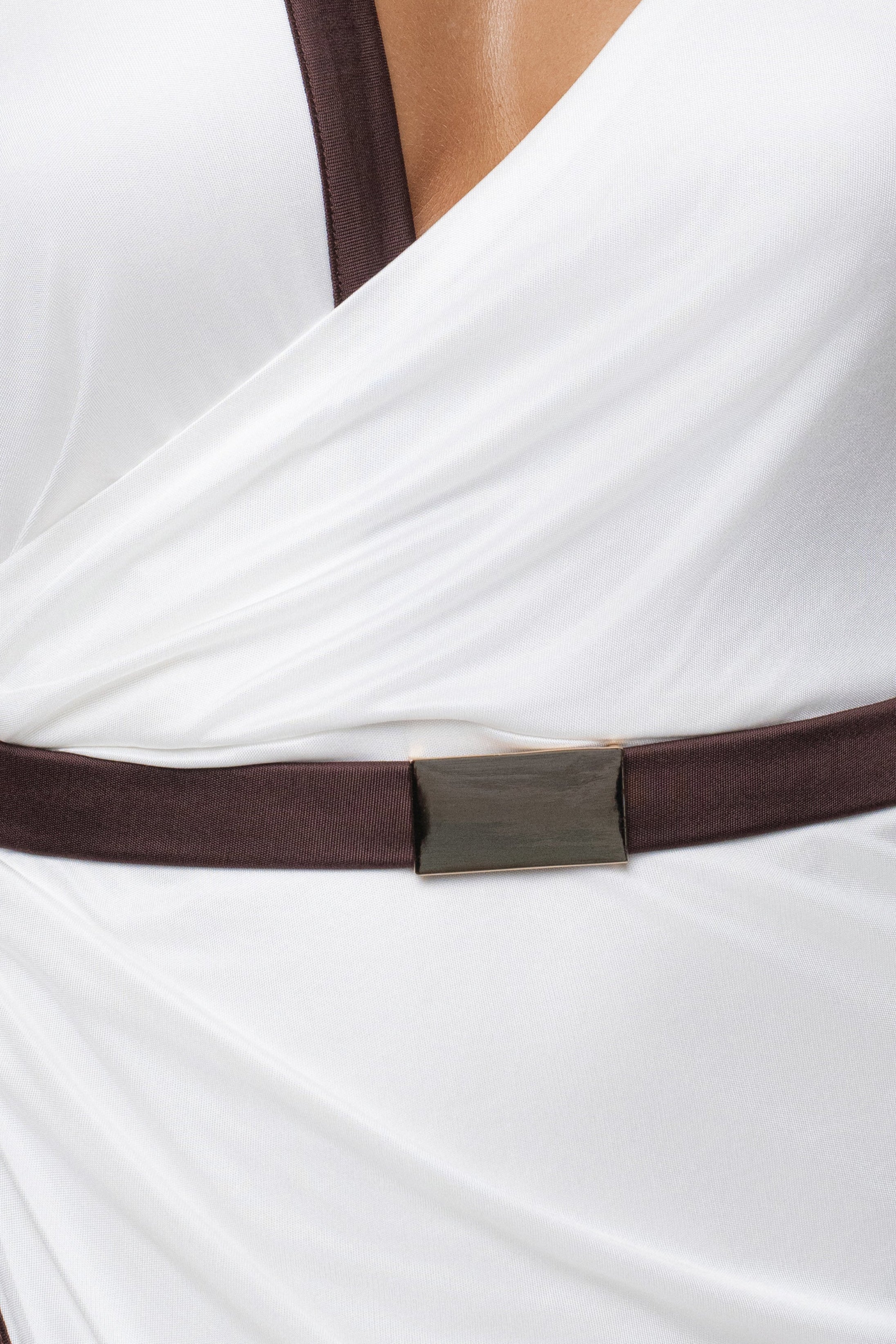 Ivory Anniversary Belted Wrap Dress
