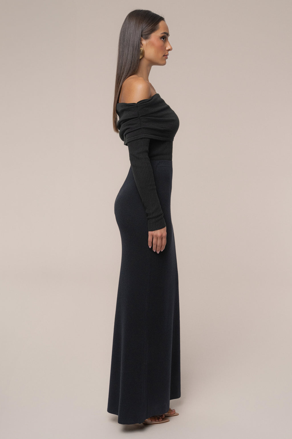 Black London Knit Maxi Skirt