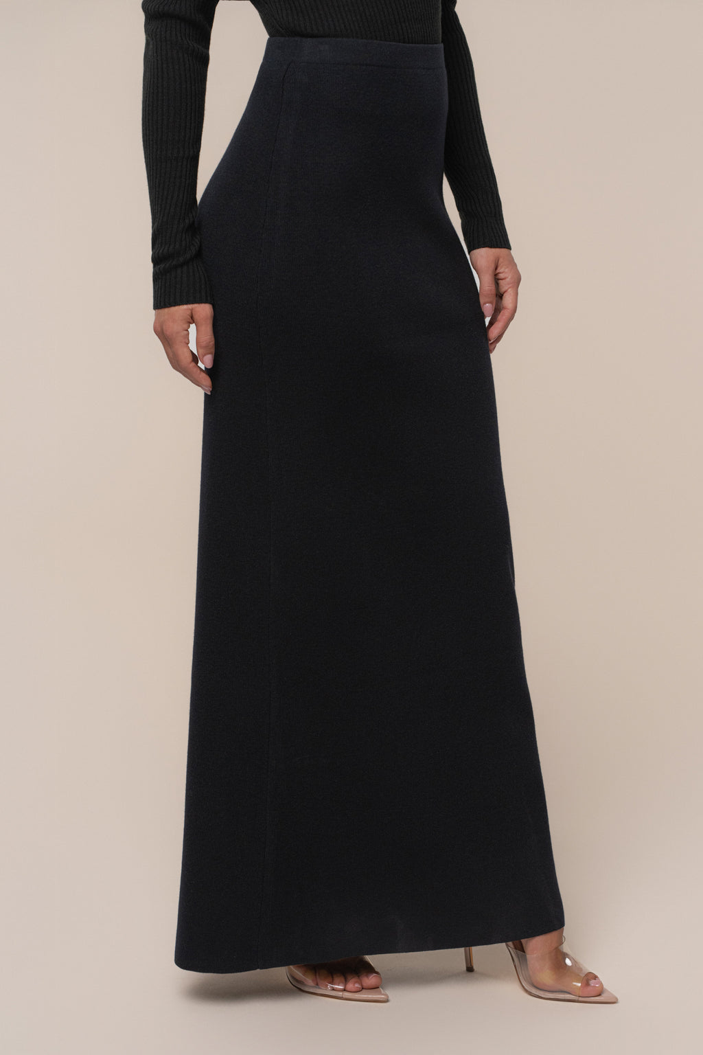 Black London Knit Maxi Skirt