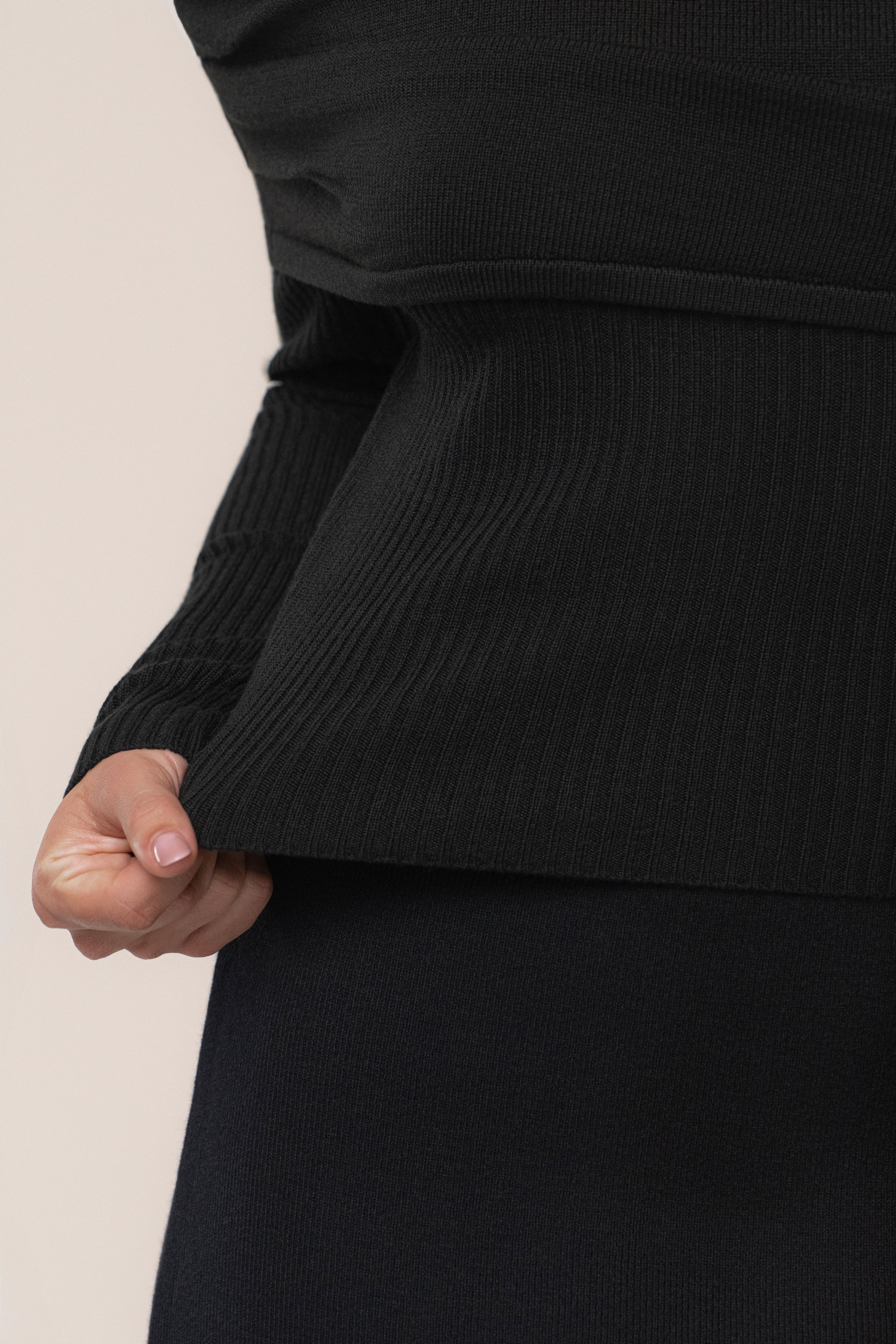 Black London Knit Maxi Skirt