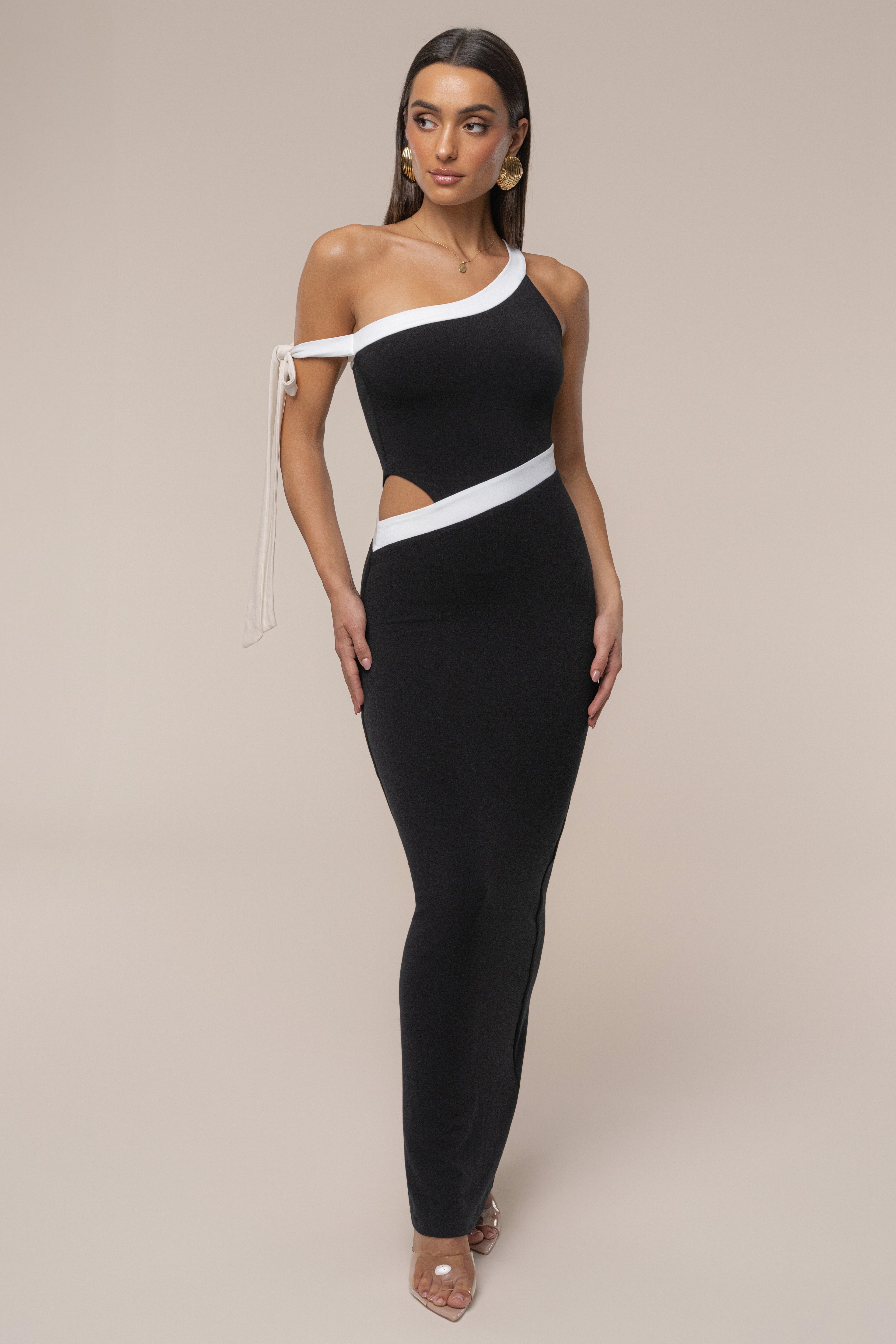 Black Jorden Contrast Maxi Dress