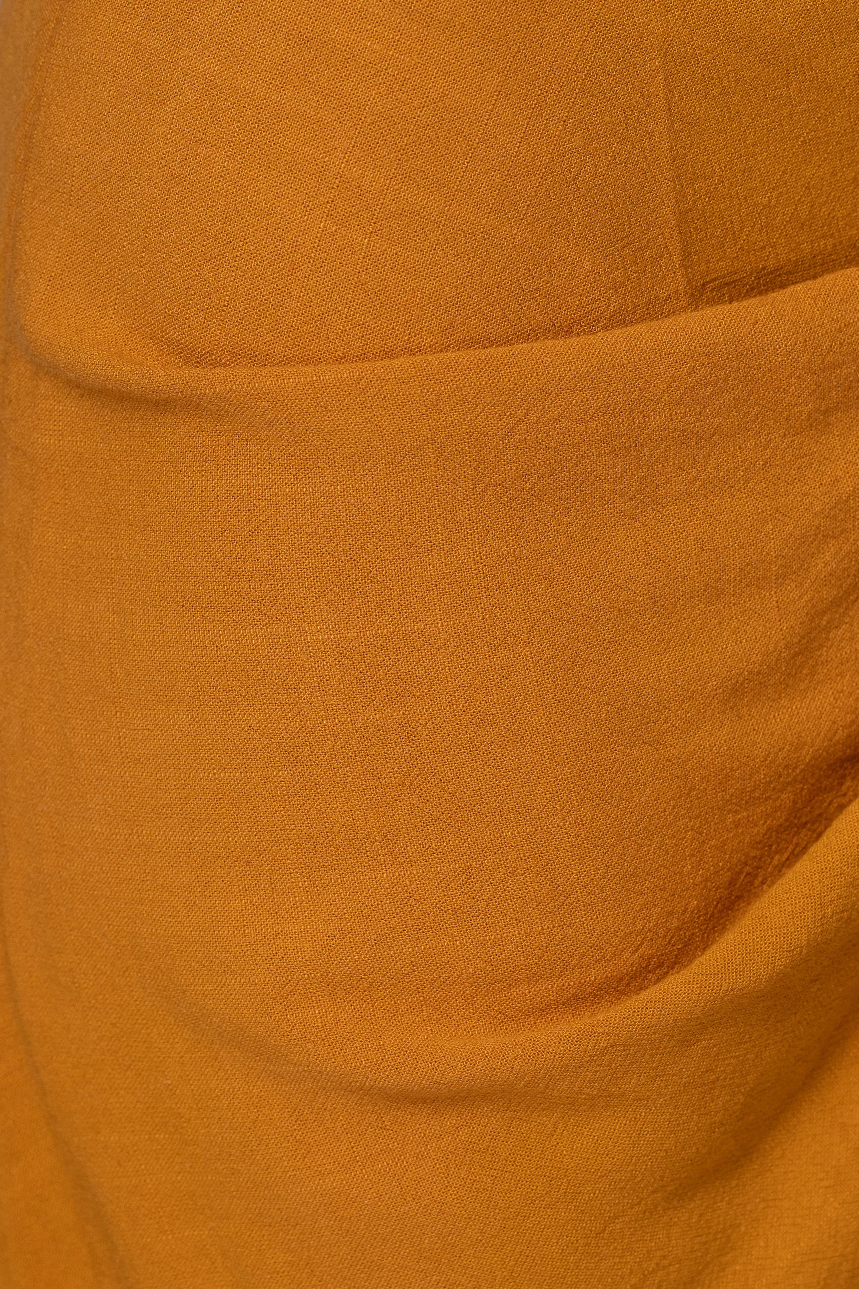 Yellow Noelia Linen Slit Skirt