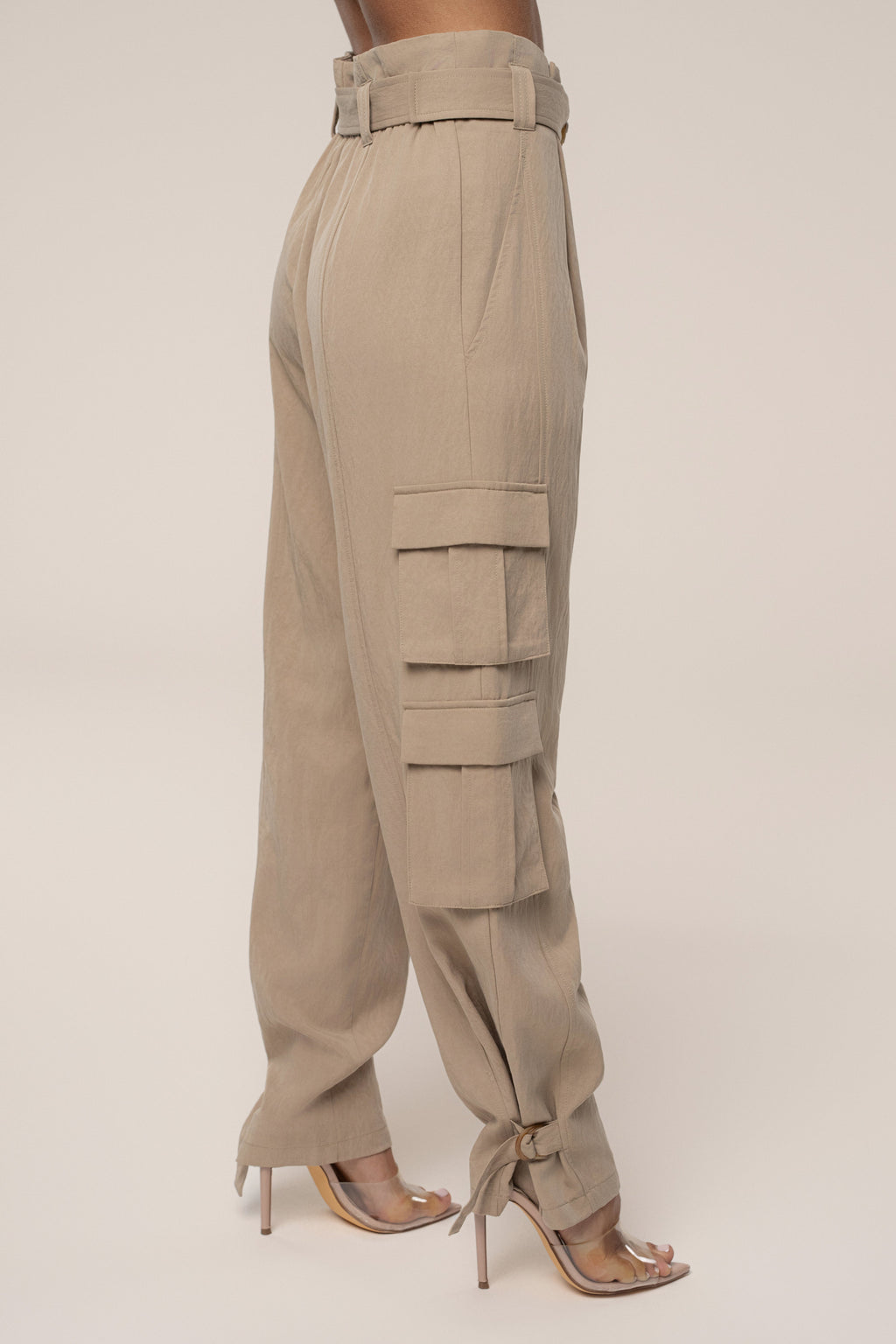Tan Boundless Belted Cargo Pants