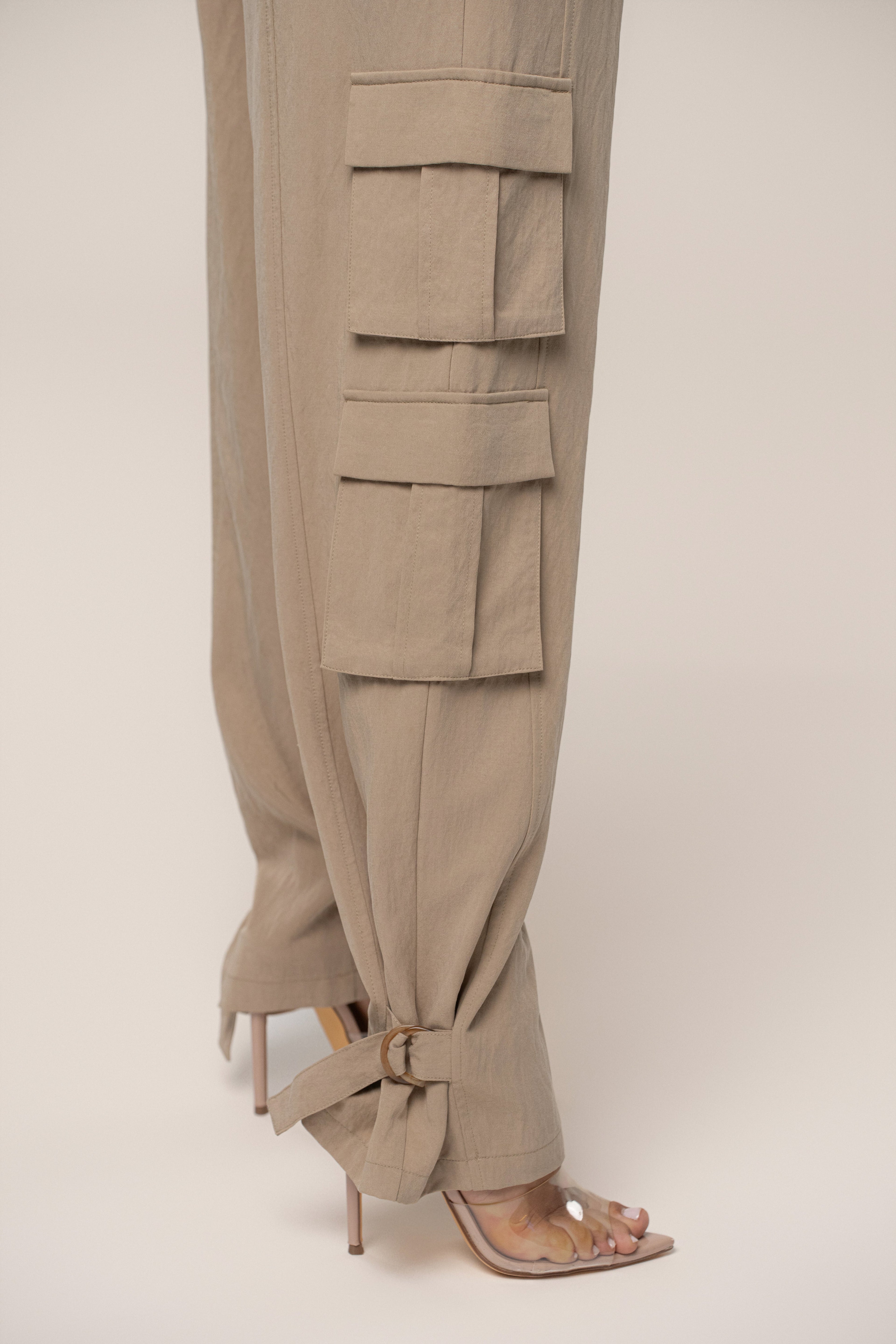 Tan Boundless Belted Cargo Pants