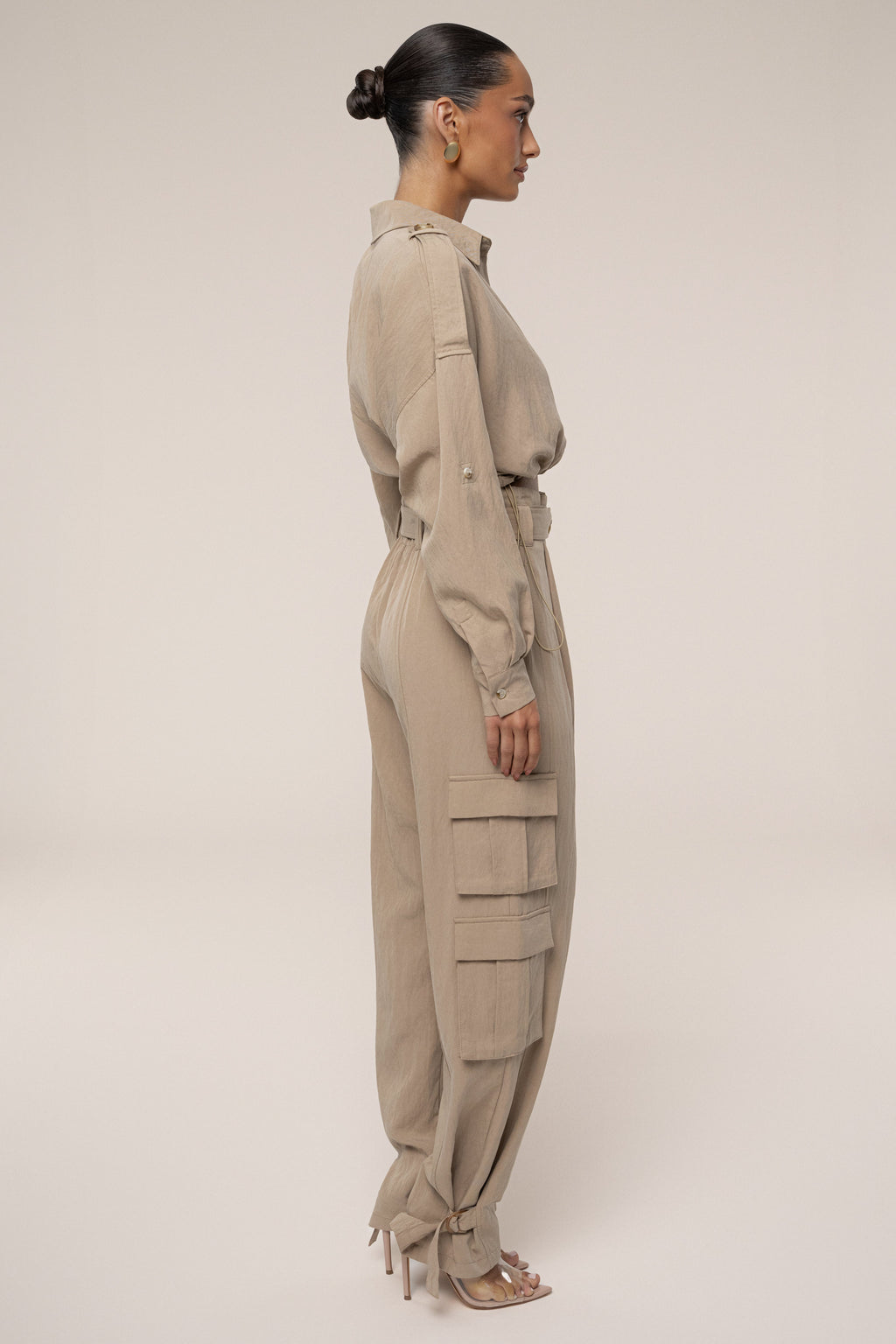 Tan Boundless Belted Cargo Pants