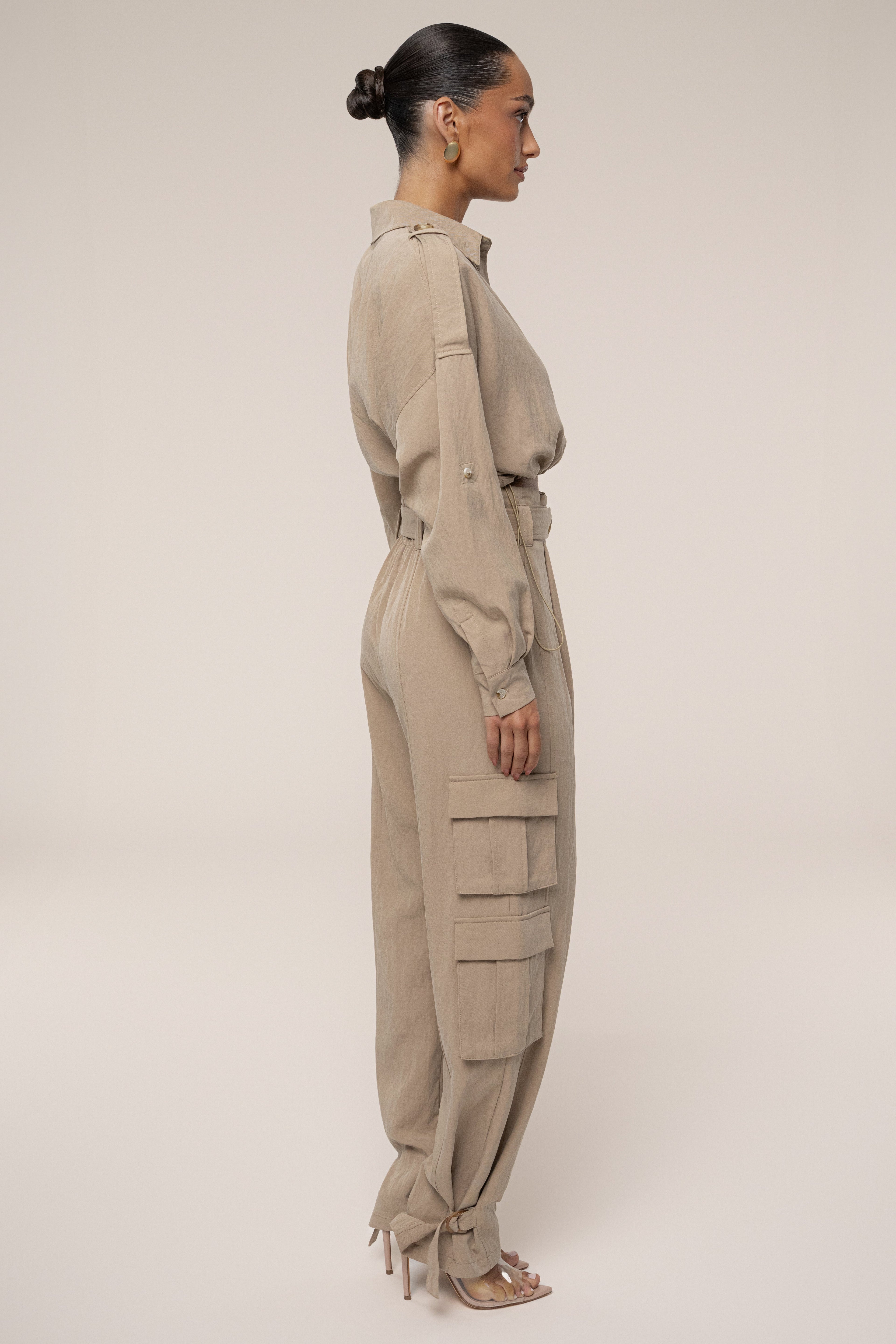 Tan Boundless Belted Cargo Pants