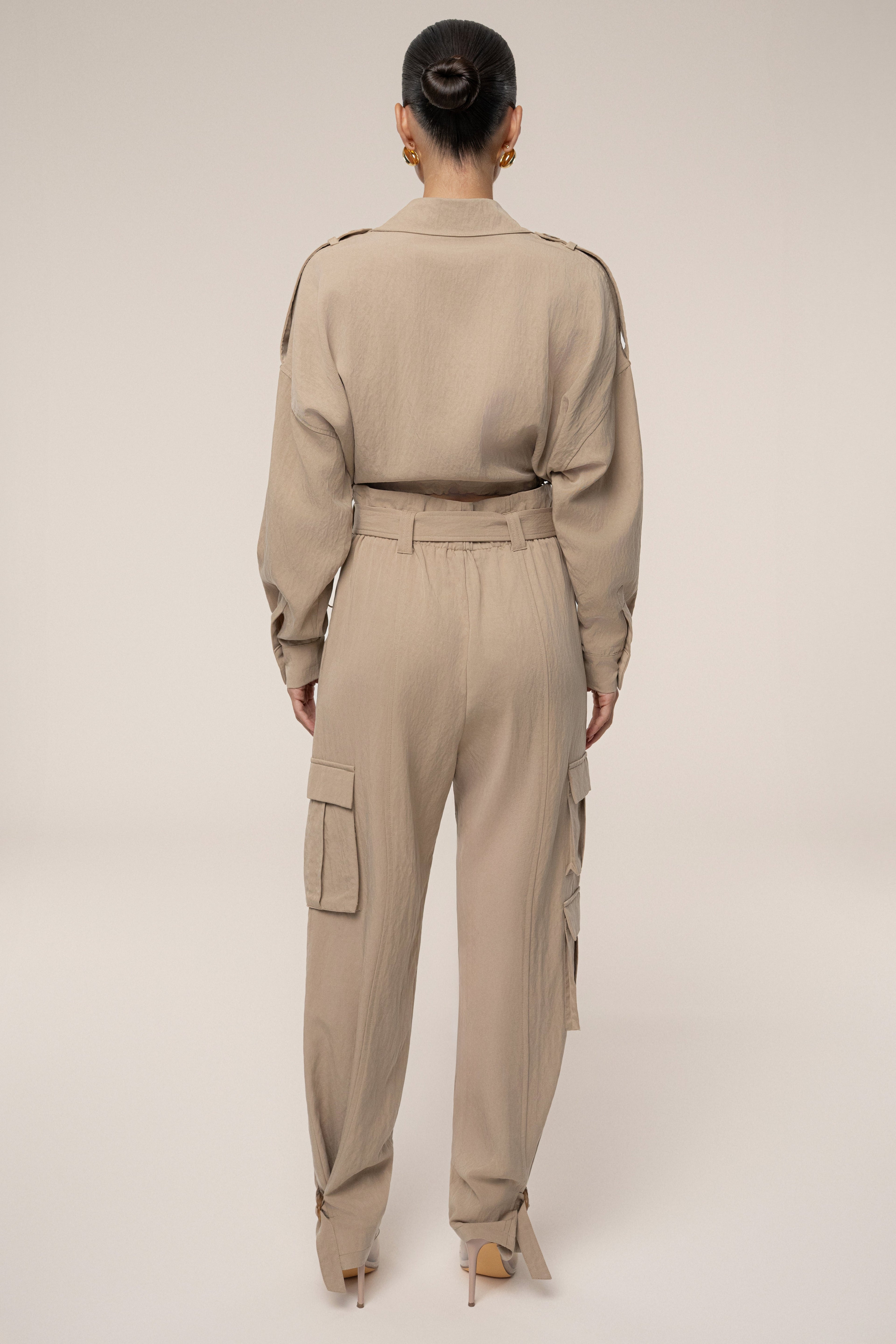 Tan Boundless Belted Cargo Pants
