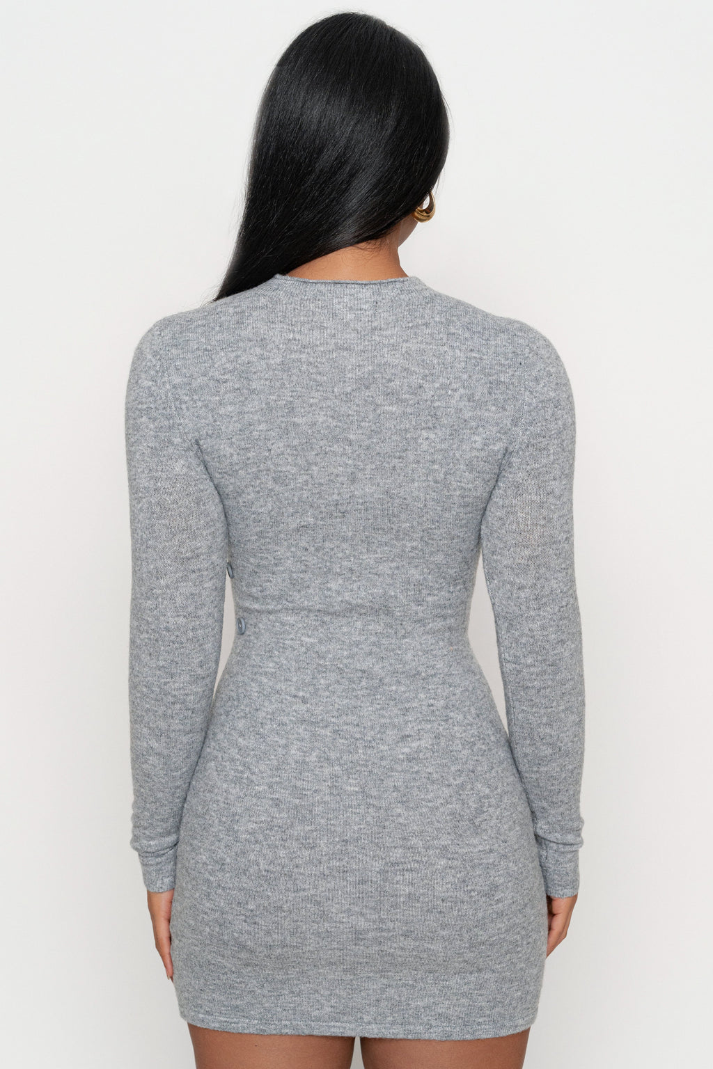 Heather Grey Scarf Draped Mini Dress