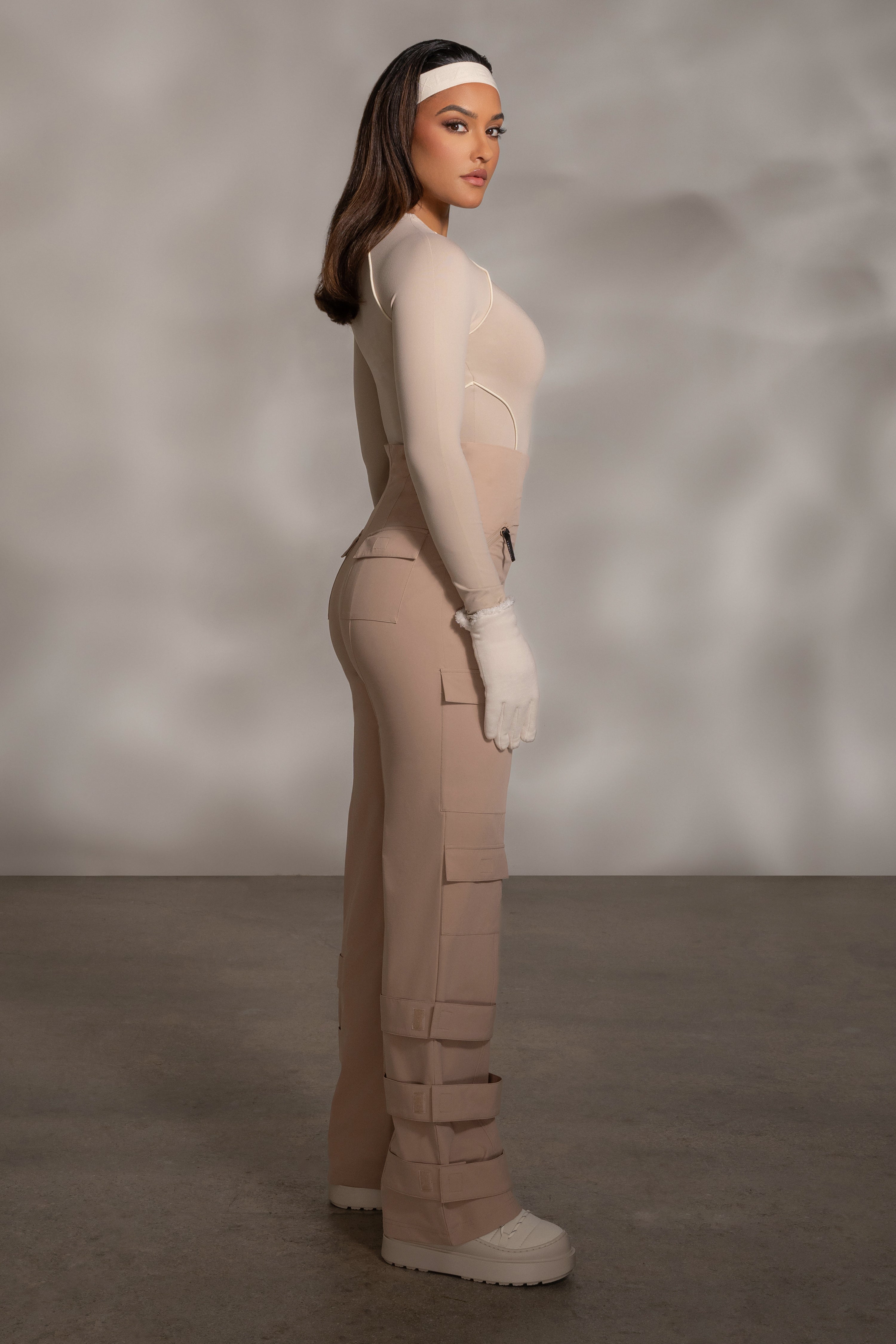 Tan Nyah Nylon Utility Pants