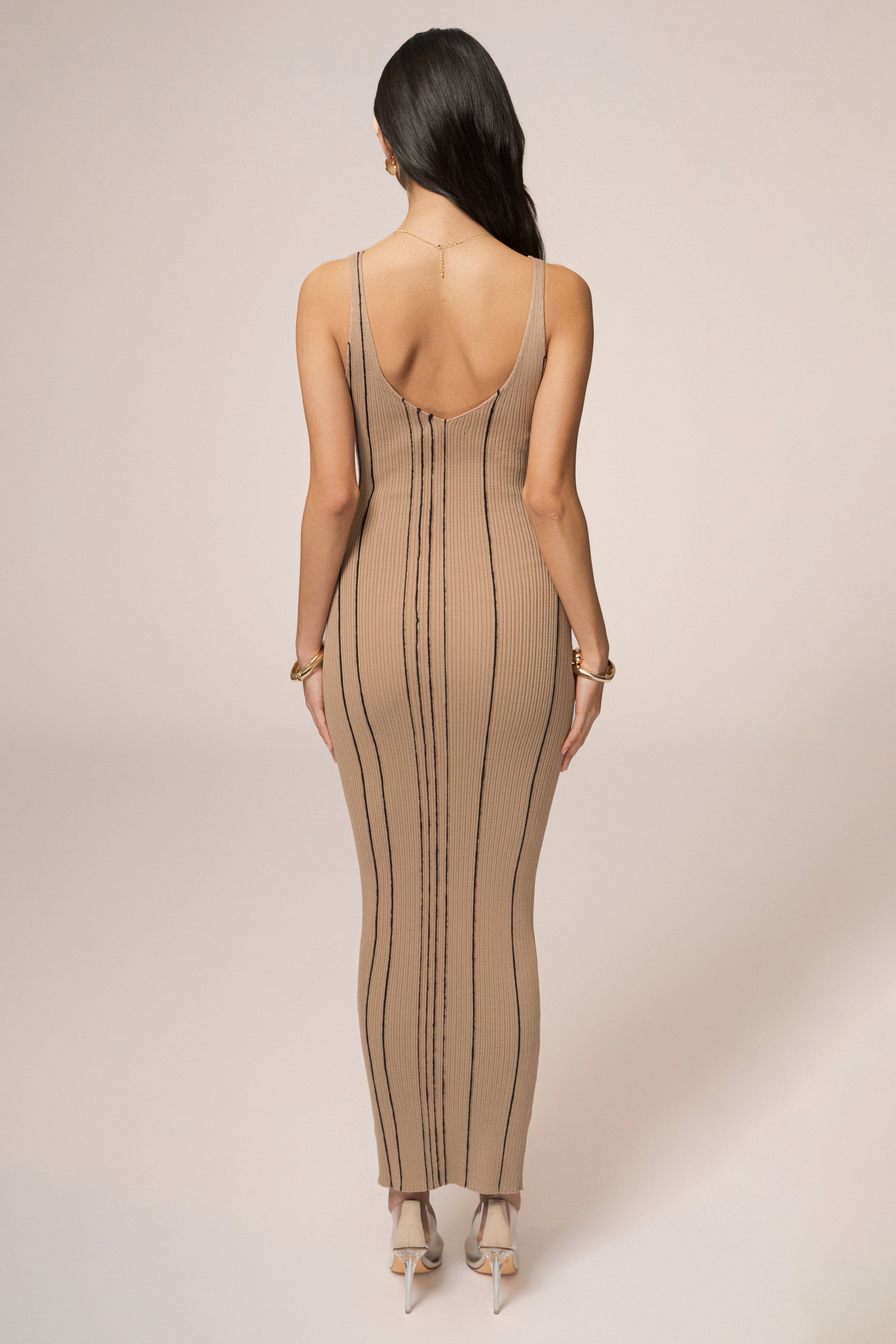 Taupe Sammi Seamed Maxi Dress