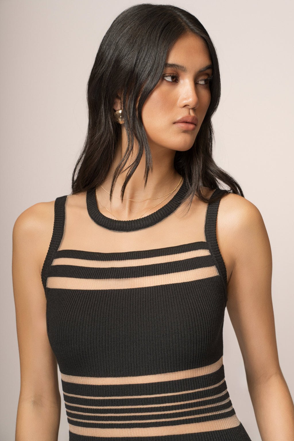 Black Jianna Striped Maxi Dress