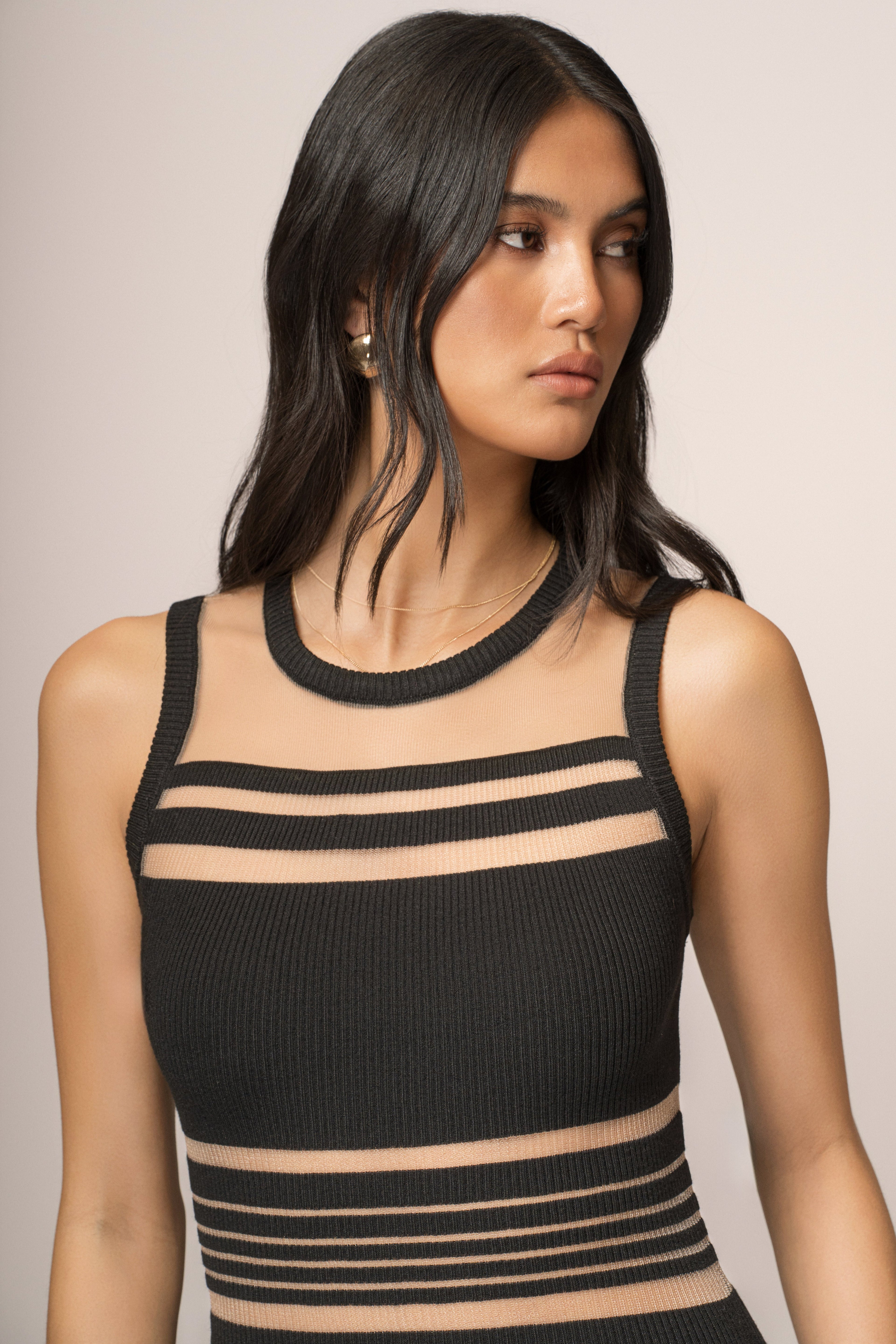 Black Jianna Striped Maxi Dress