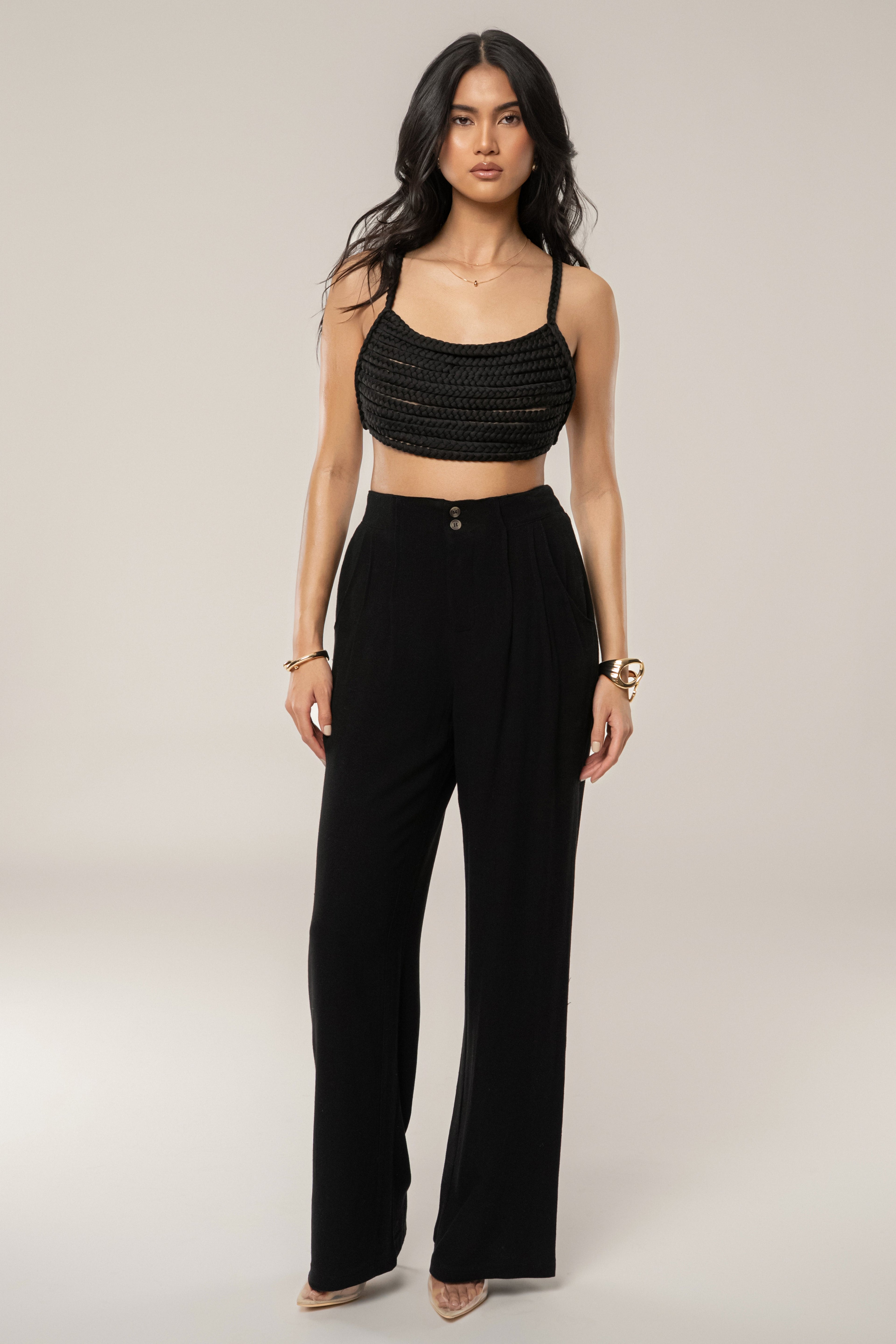 Black Thea Linen Pants