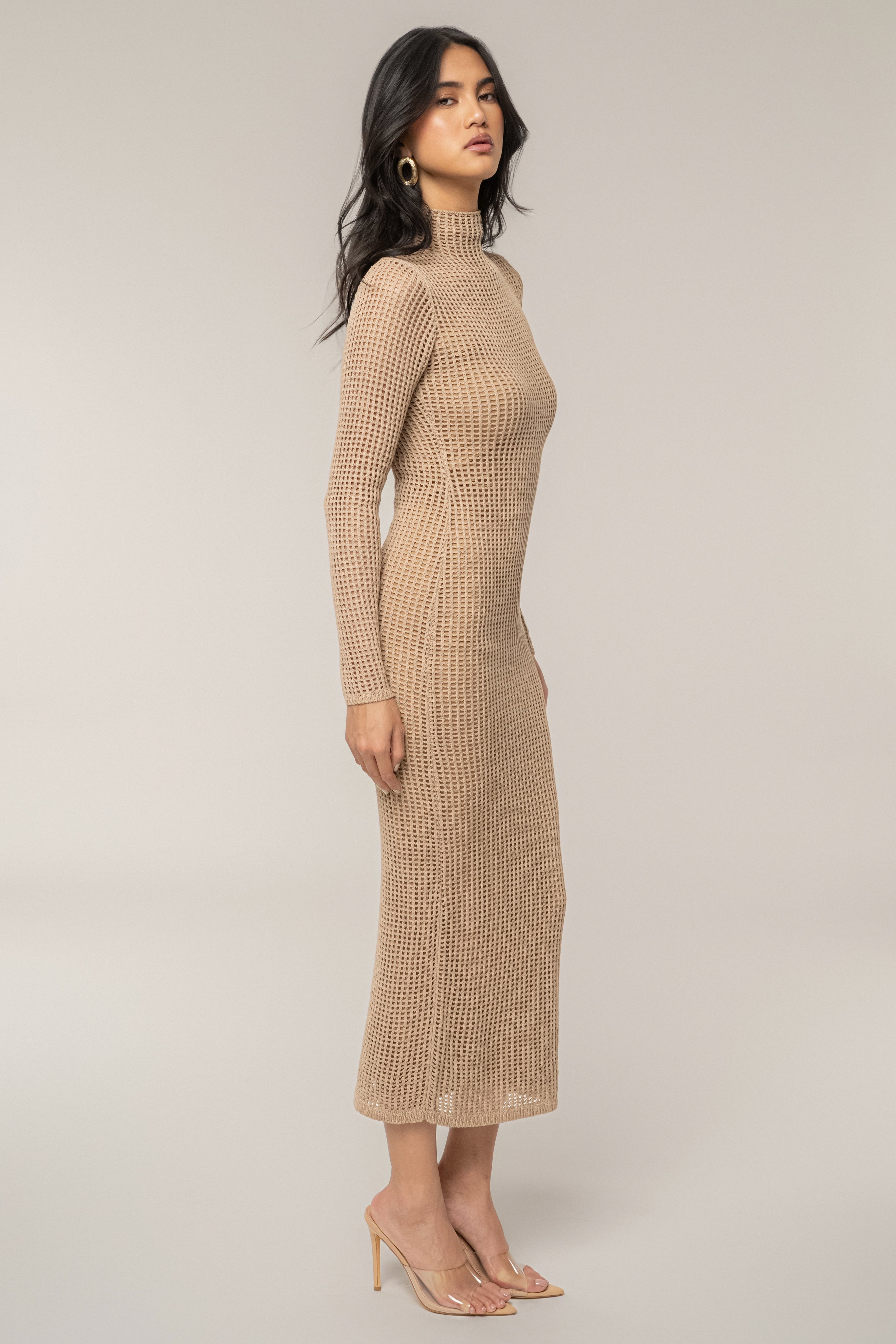 Beige Rosabelle Knit Maxi Dress