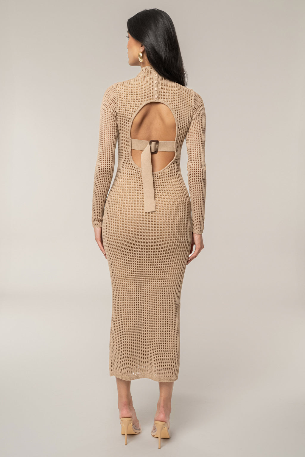 Beige Rosabelle Knit Maxi Dress